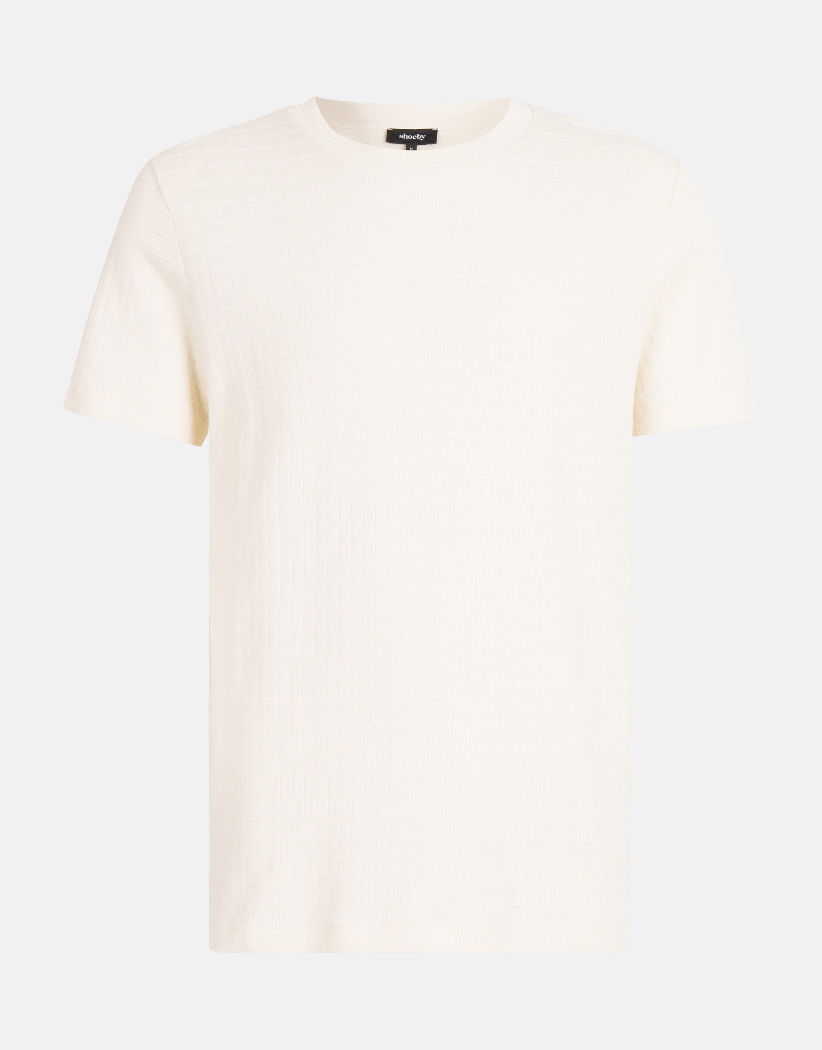 Structuur T-shirt Gebroken Wit SHOEBY MEN