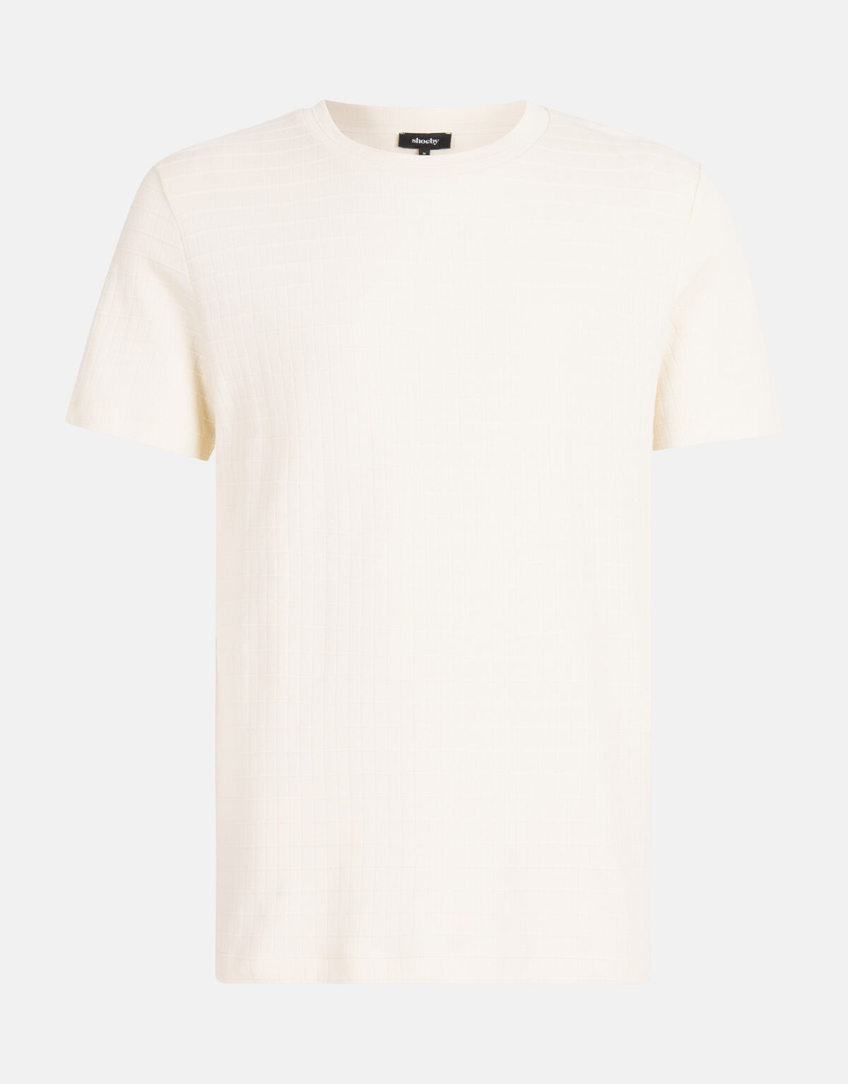 Structuur T-shirt Gebroken Wit SHOEBY MEN