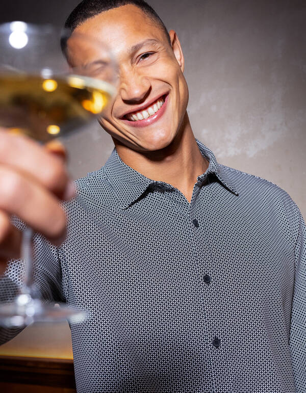 Printed Logo Overhemd Gebroken Wit SHOEBY MEN