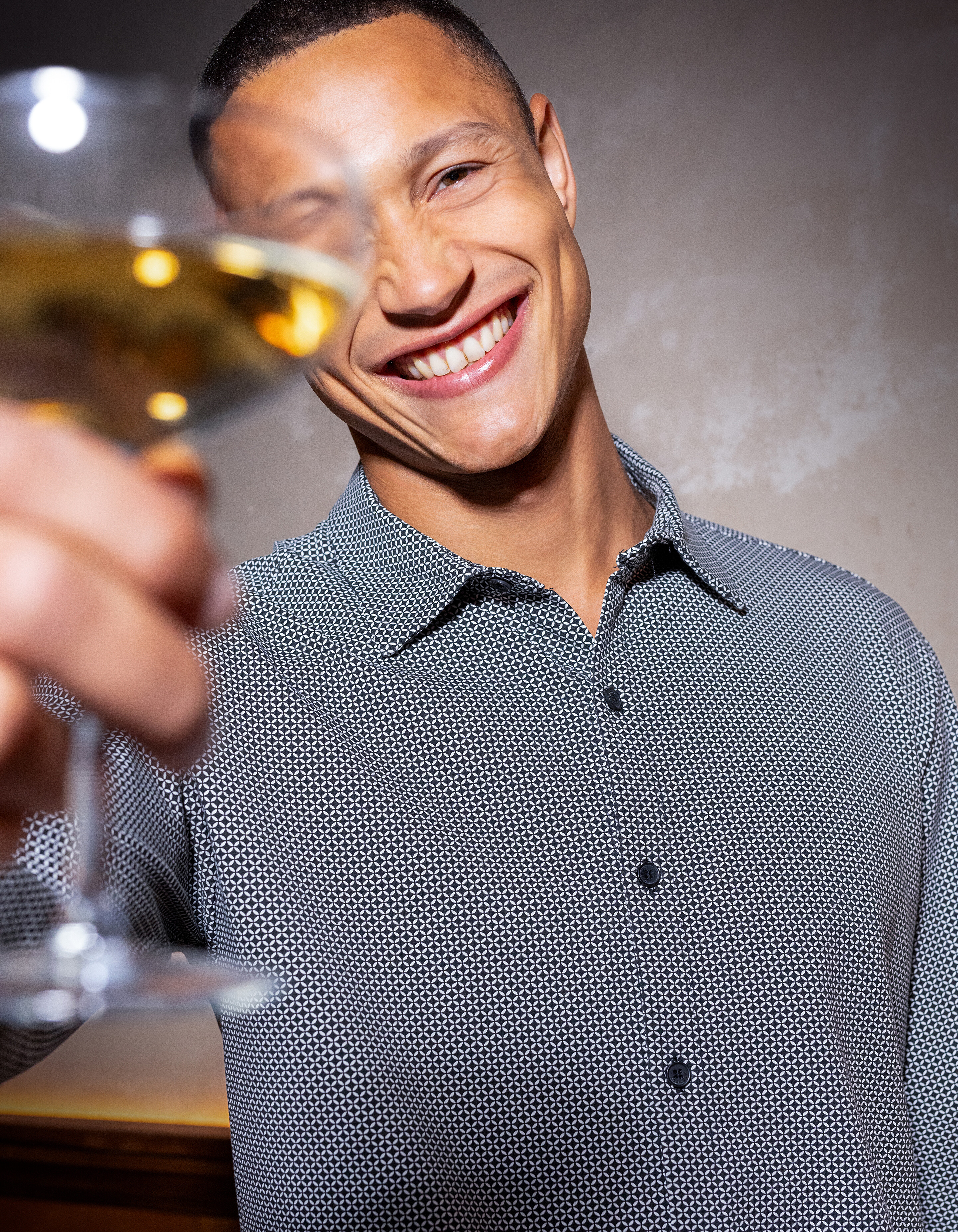 Printed Logo Overhemd Gebroken Wit SHOEBY MEN