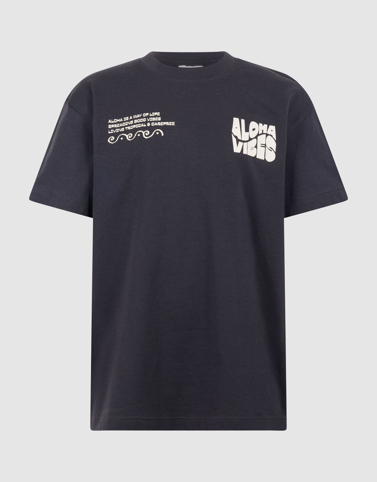 Aloha Vibes Artwork T-shirt Donkergrijs SHOEBY GIRLS