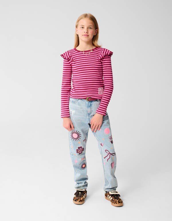 Fun Artwork Denim Bleached SHOEBY GIRLS