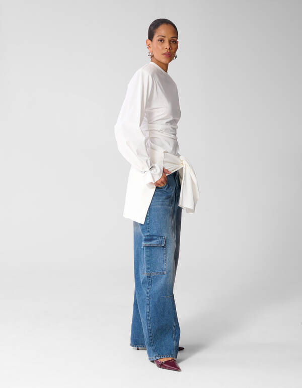Cargo Barrel Fit Jeans Blauw SHOEBY WOMEN