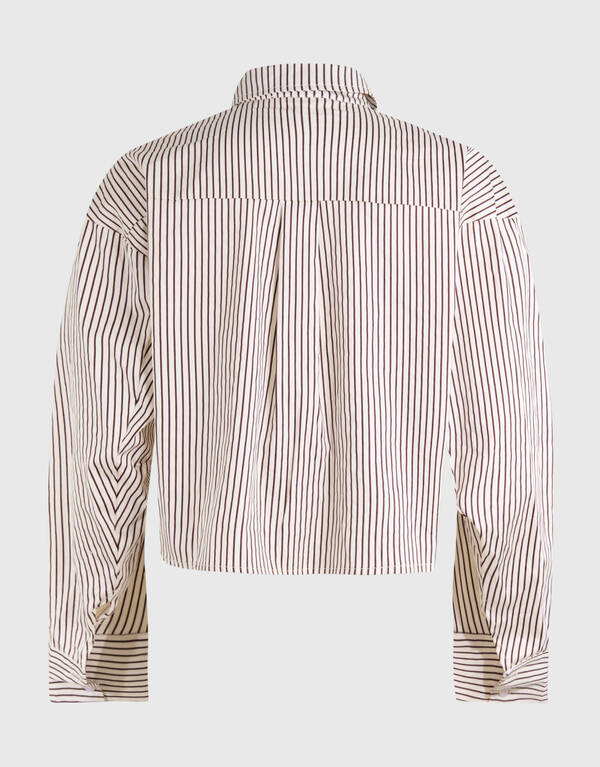 Pinstripe Strik Blouse Wit/Rood SHOEBY WOMEN