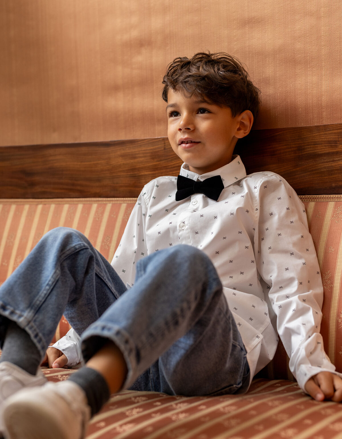 Printed Overhemd Wit SHOEBY BOYS