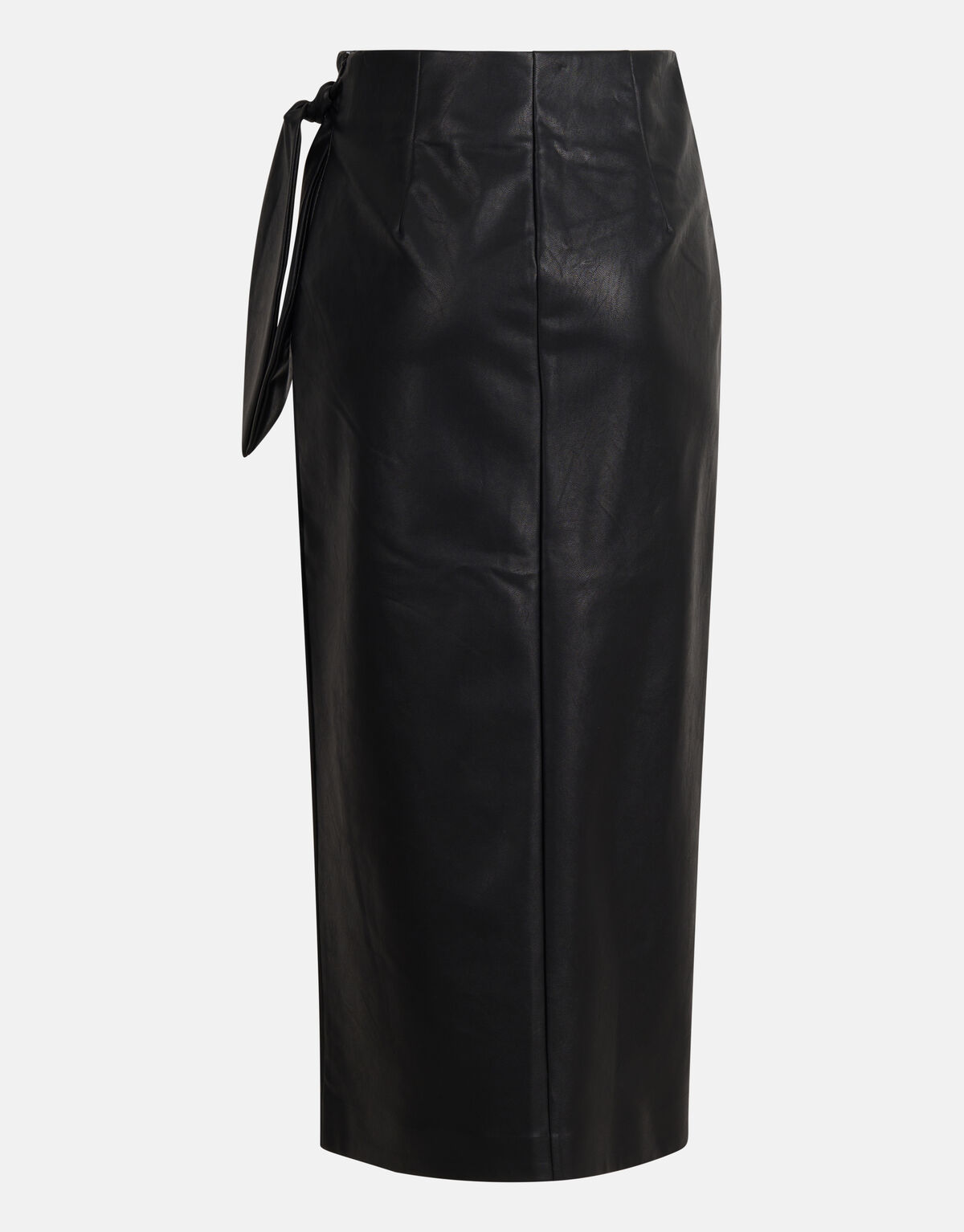 Vegan Leren Midi Rok Zwart SHOEBY WOMEN