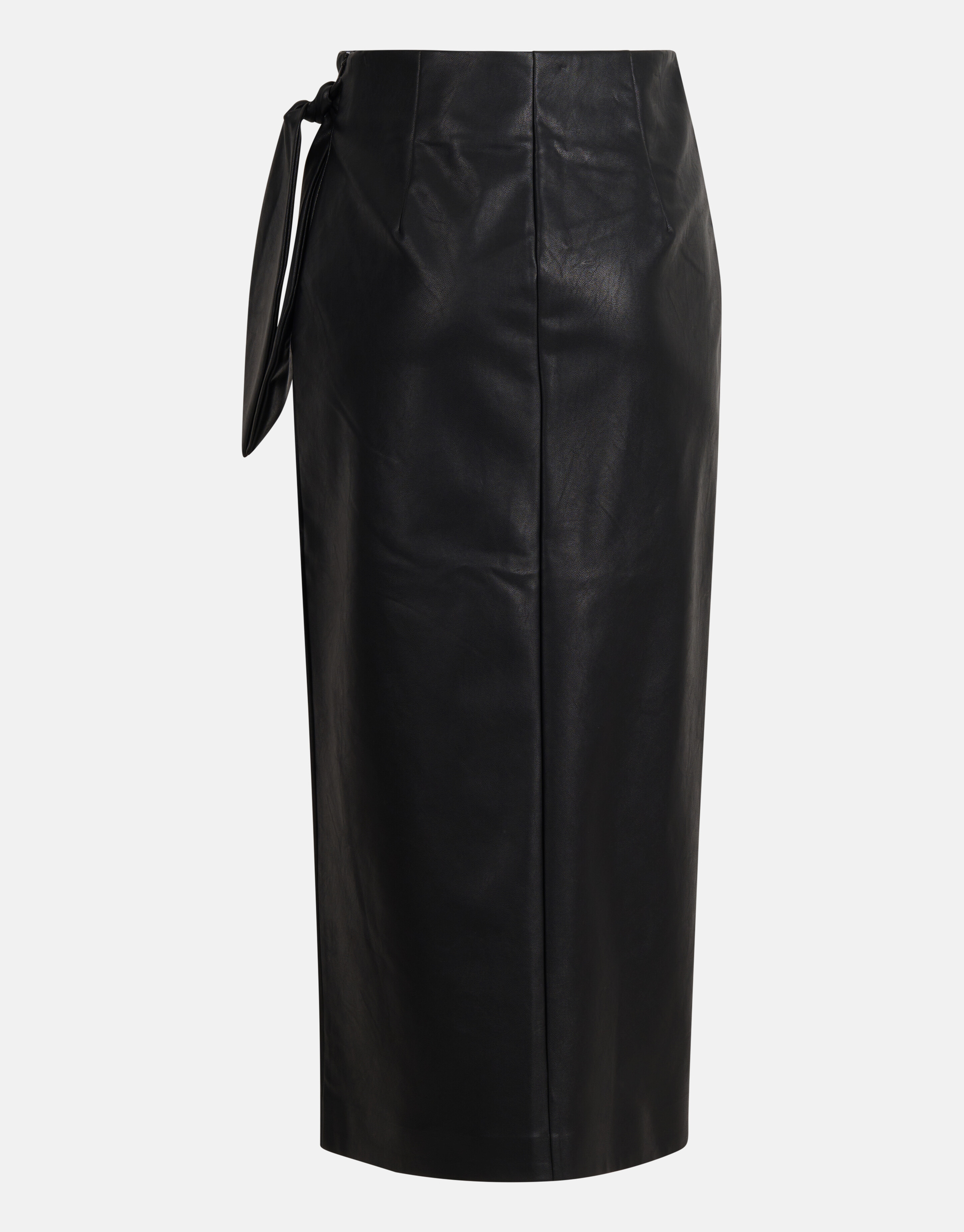 Vegan Leren Midi Rok Zwart SHOEBY WOMEN