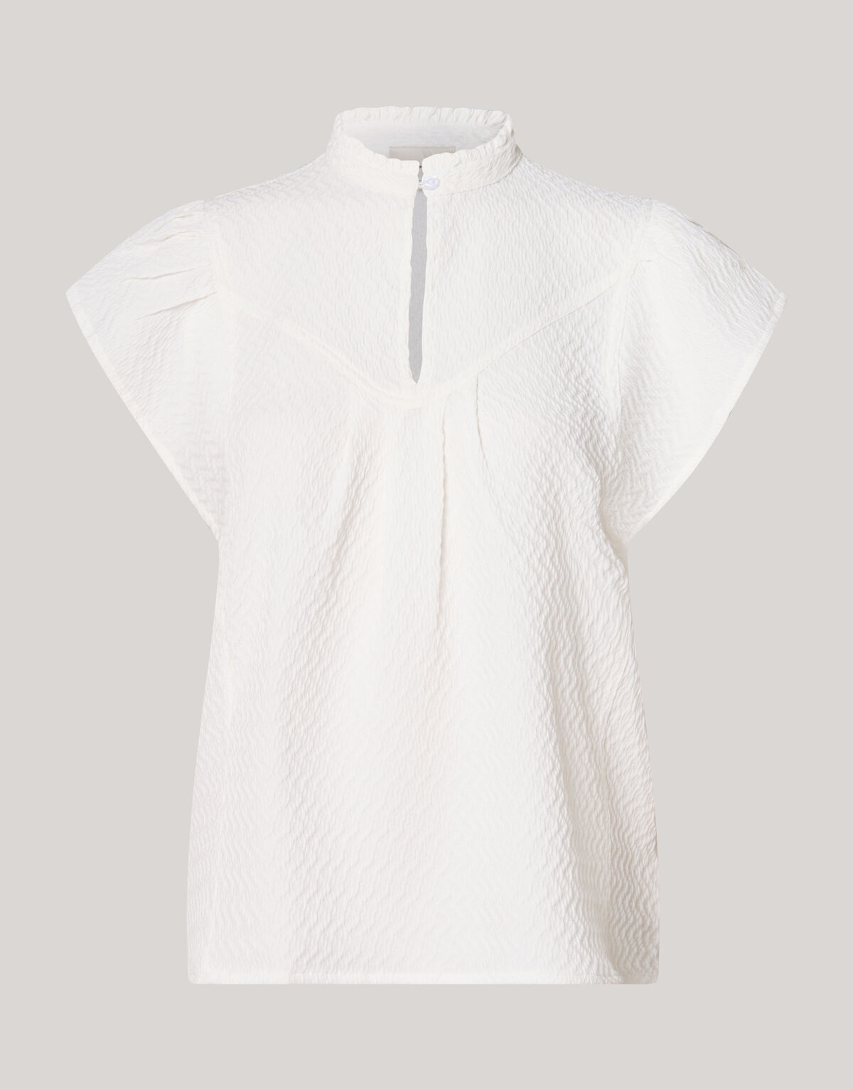 Structuur Ruffle Top Wit SHOEBY WOMEN