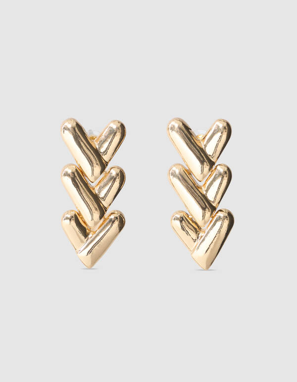 Triple Heart Oorbellen Goud SHOEBY ACCESSOIRES