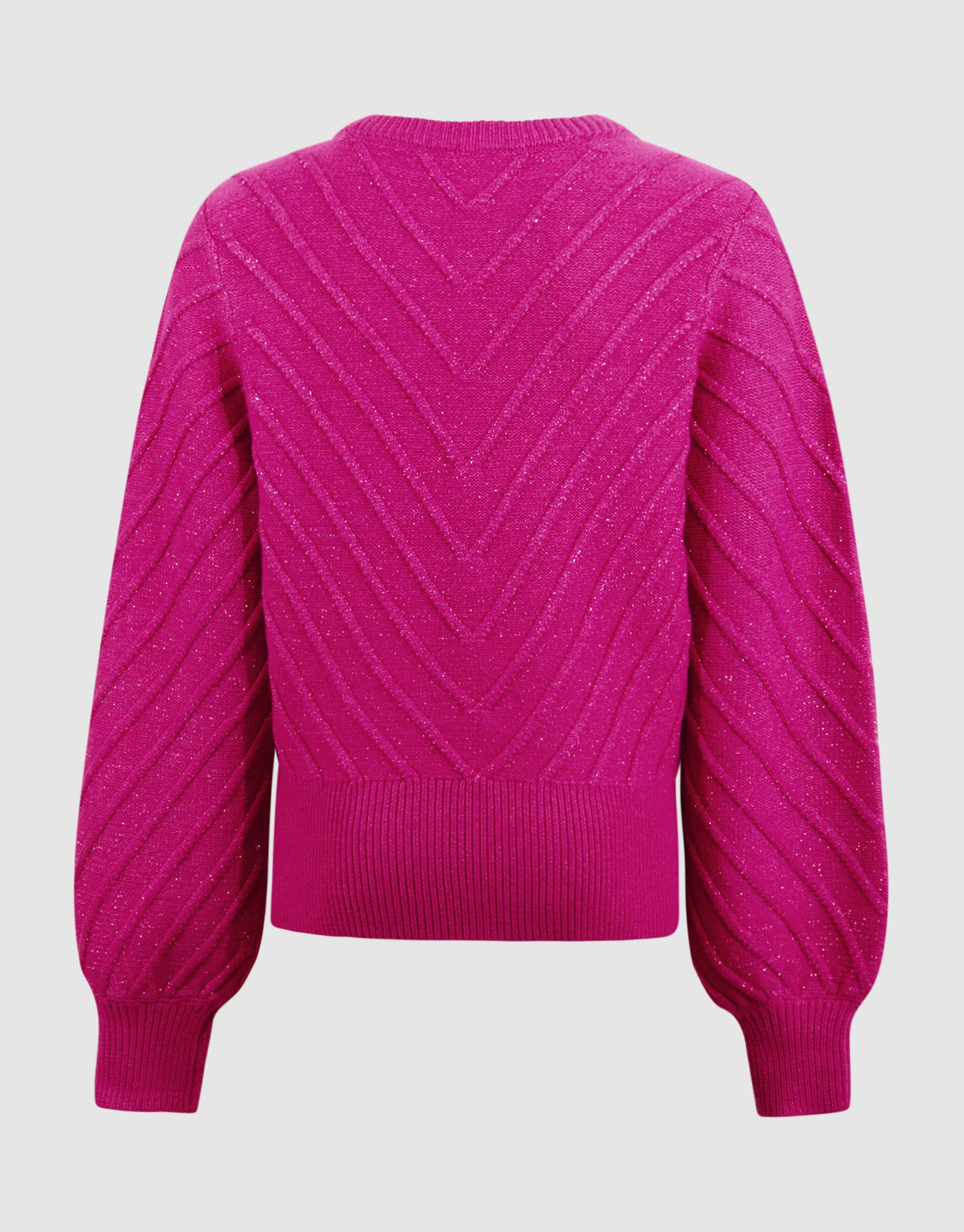 Glitter Gebreide Trui Donkerroze SHOEBY GIRLS