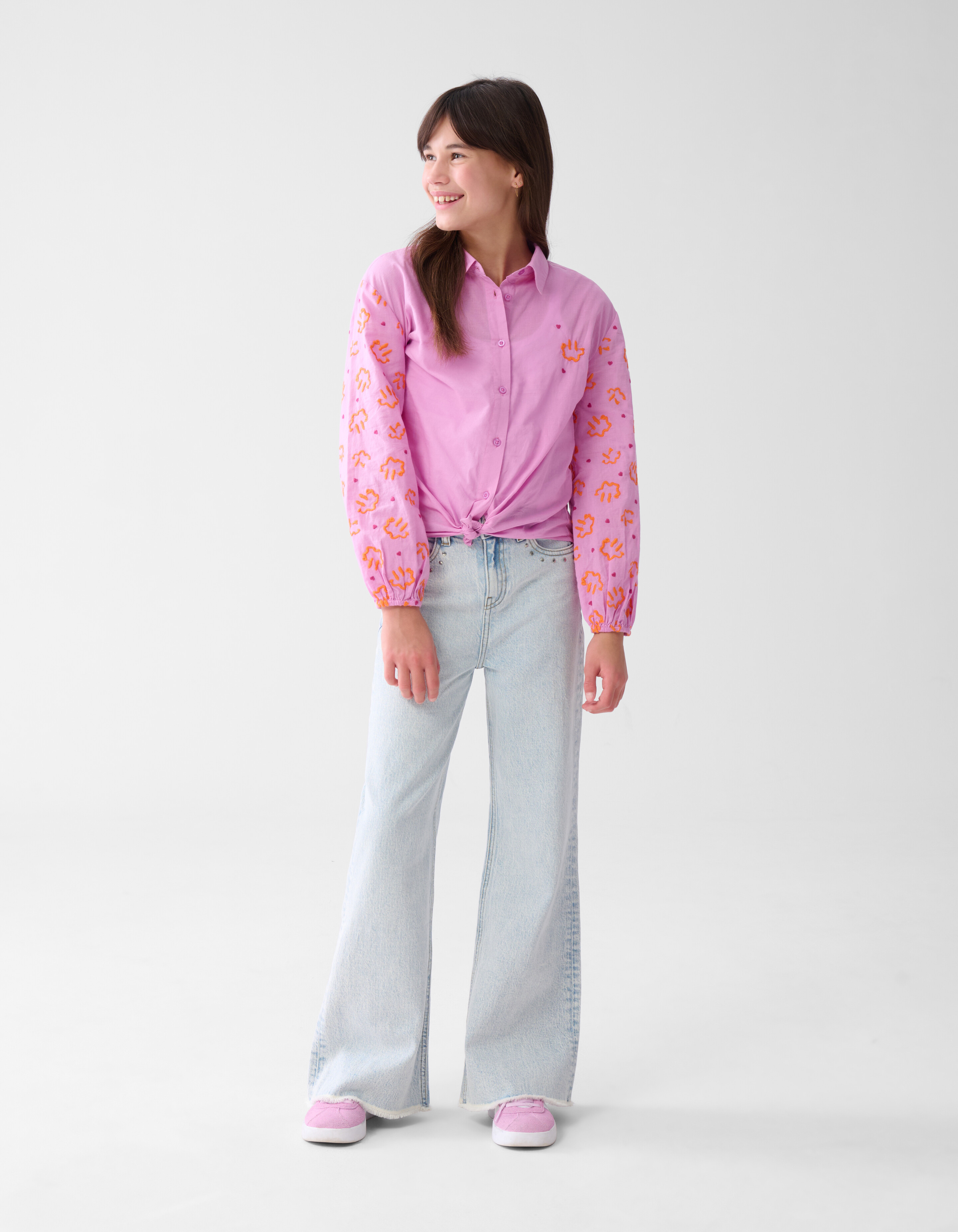 Wide Leg Fit Jeans Bleached SHOEBY GIRLS