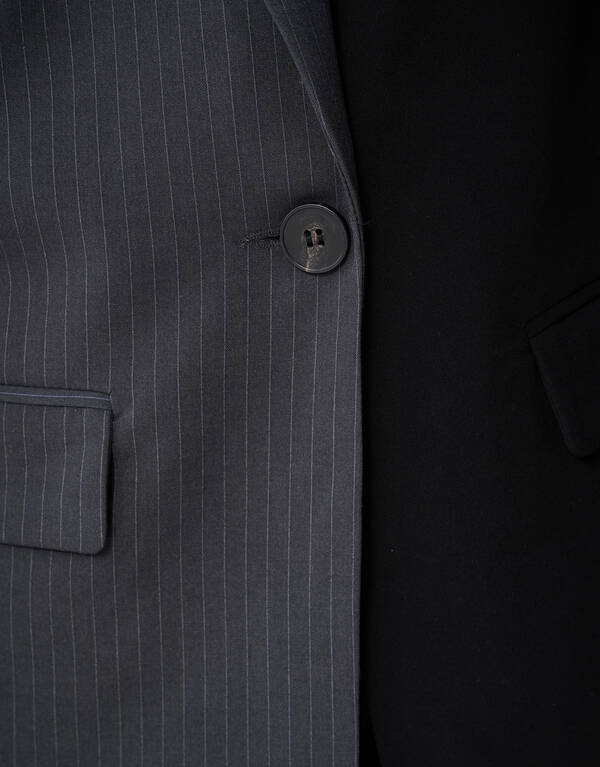 Oversized Pinstripe Mix Blazer Grijs/Zwart SHOEBY WOMEN