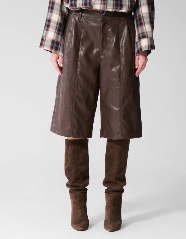 Vegan Leren Bermuda Donkerbruin By Mieke SHOEBY WOMEN