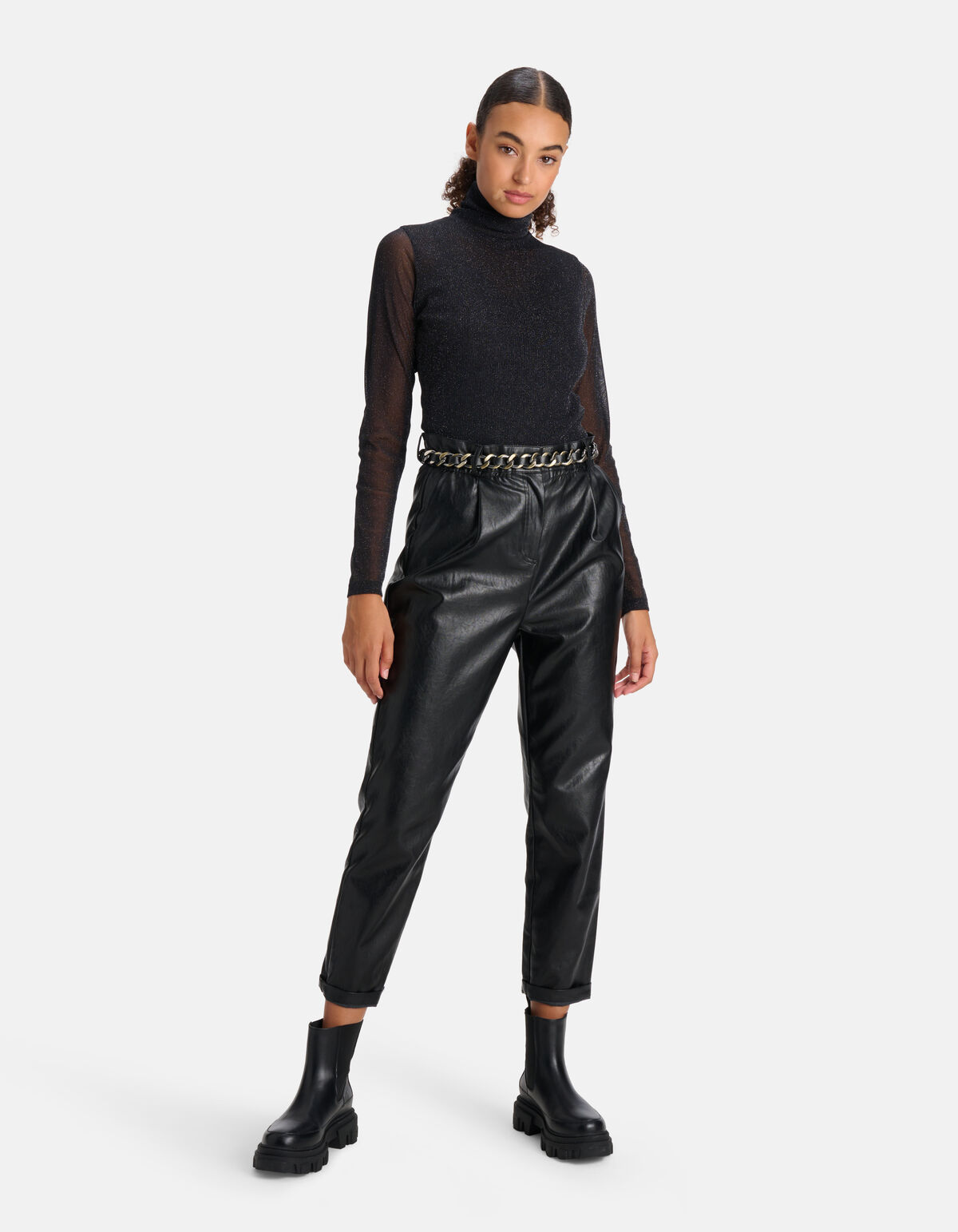 Lurex Mesh Top Zwart SHOEBY WOMEN