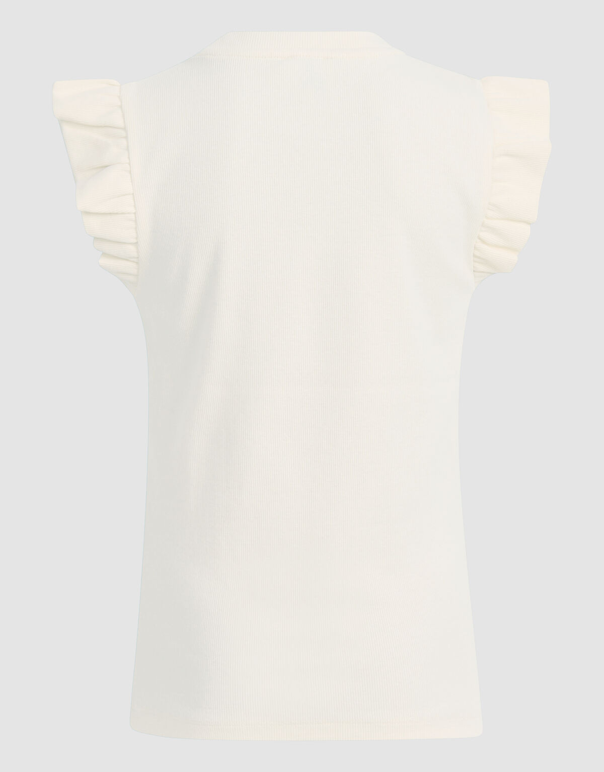 Ruffle Rib Top Gebroken Wit SHOEBY GIRLS