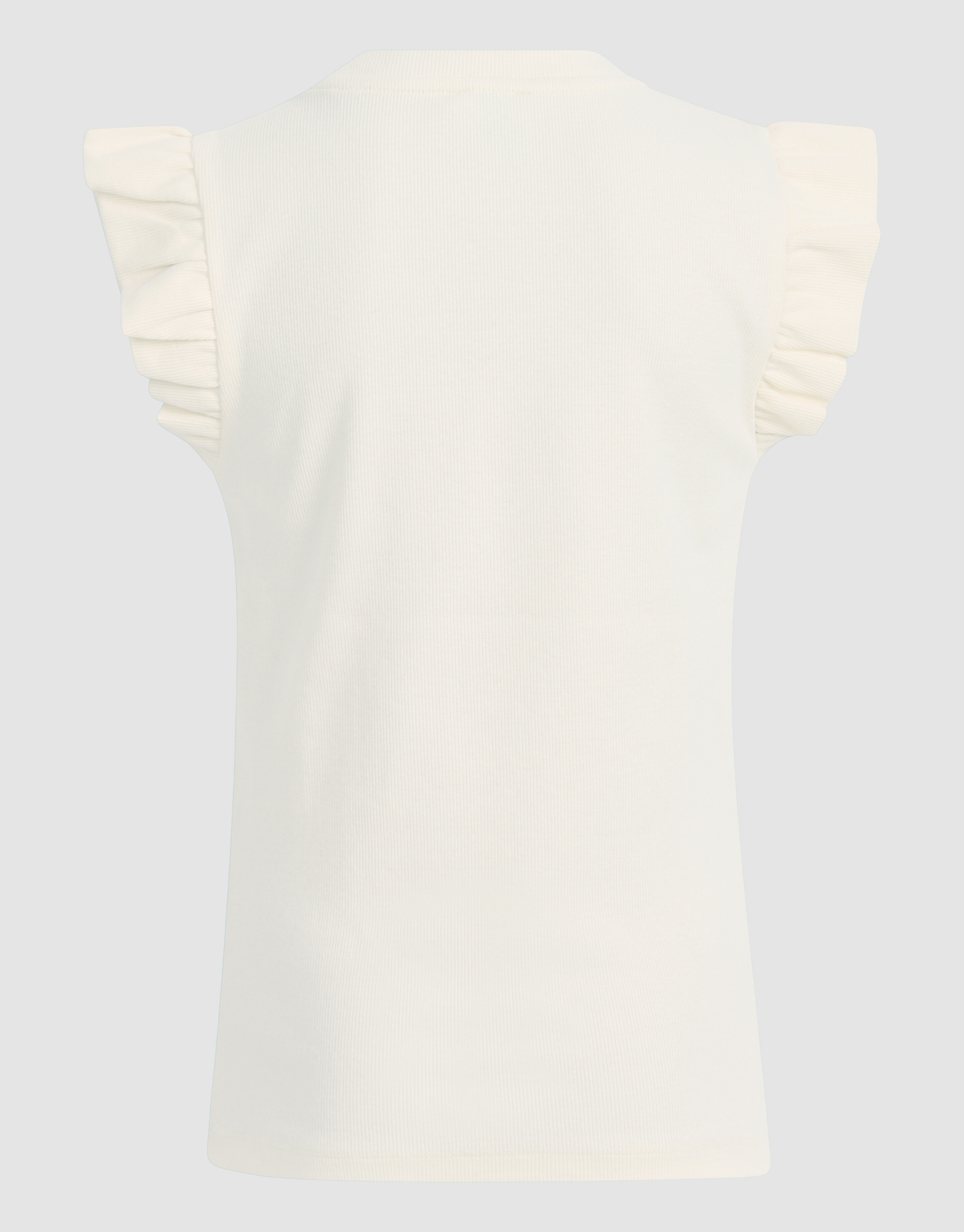 Ruffle Rib Top Gebroken Wit SHOEBY GIRLS