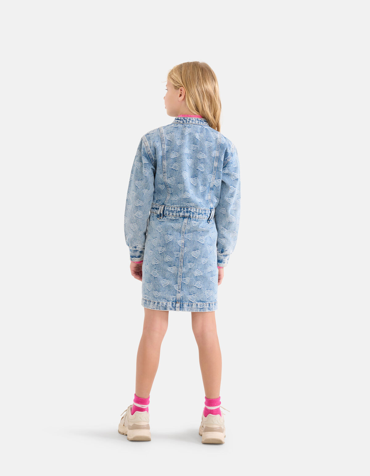 Jacquard Denim Jurk Blauw SHOEBY GIRLS