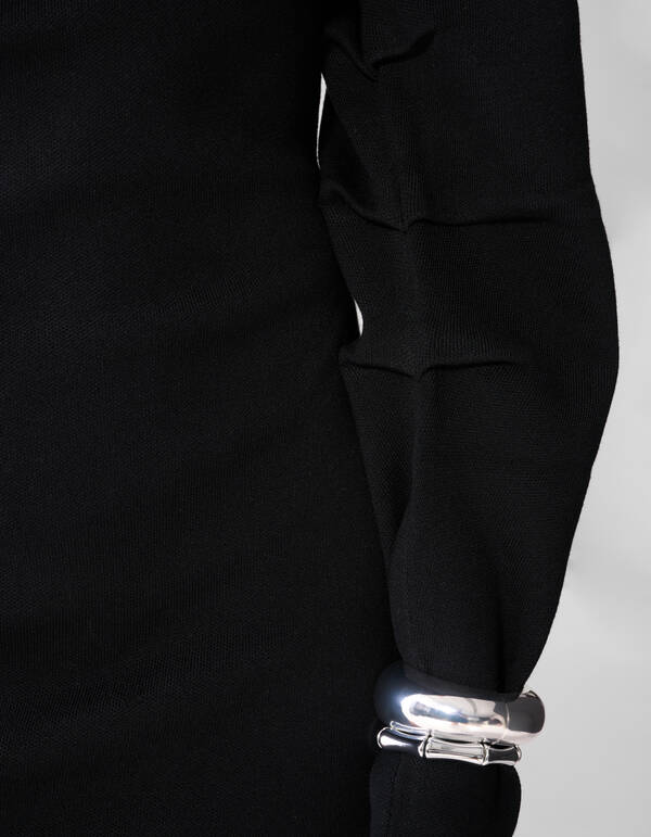Balloon Sleeve Jurk Zwart SHOEBY WOMEN
