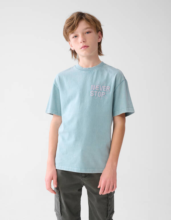 Tekstprint T-shirt Lichtblauw SHOEBY BOYS