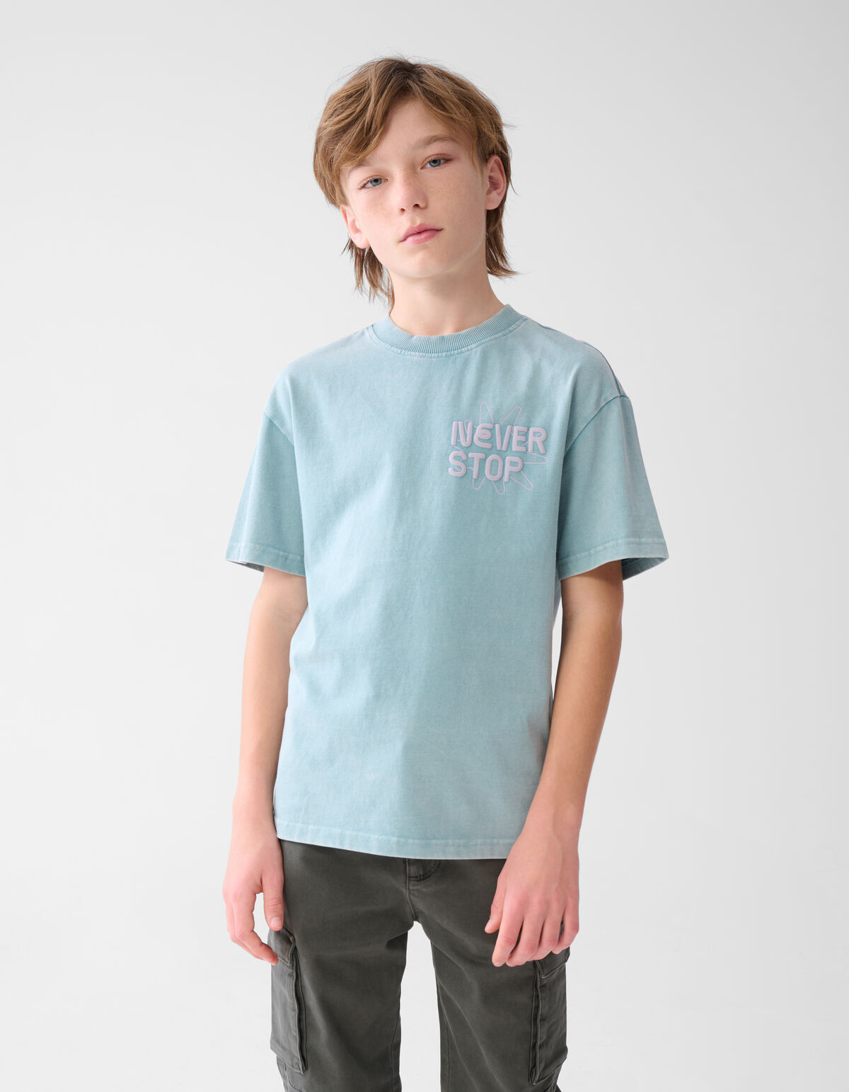 Tekstprint T-shirt Lichtblauw SHOEBY BOYS