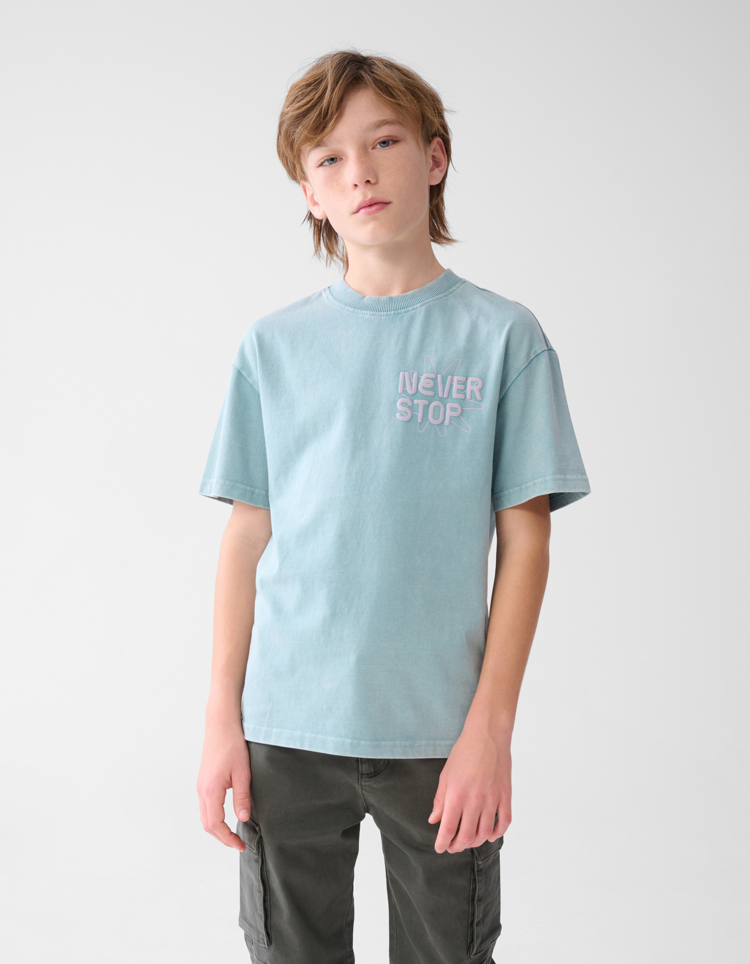 Tekstprint T-shirt Lichtblauw SHOEBY BOYS