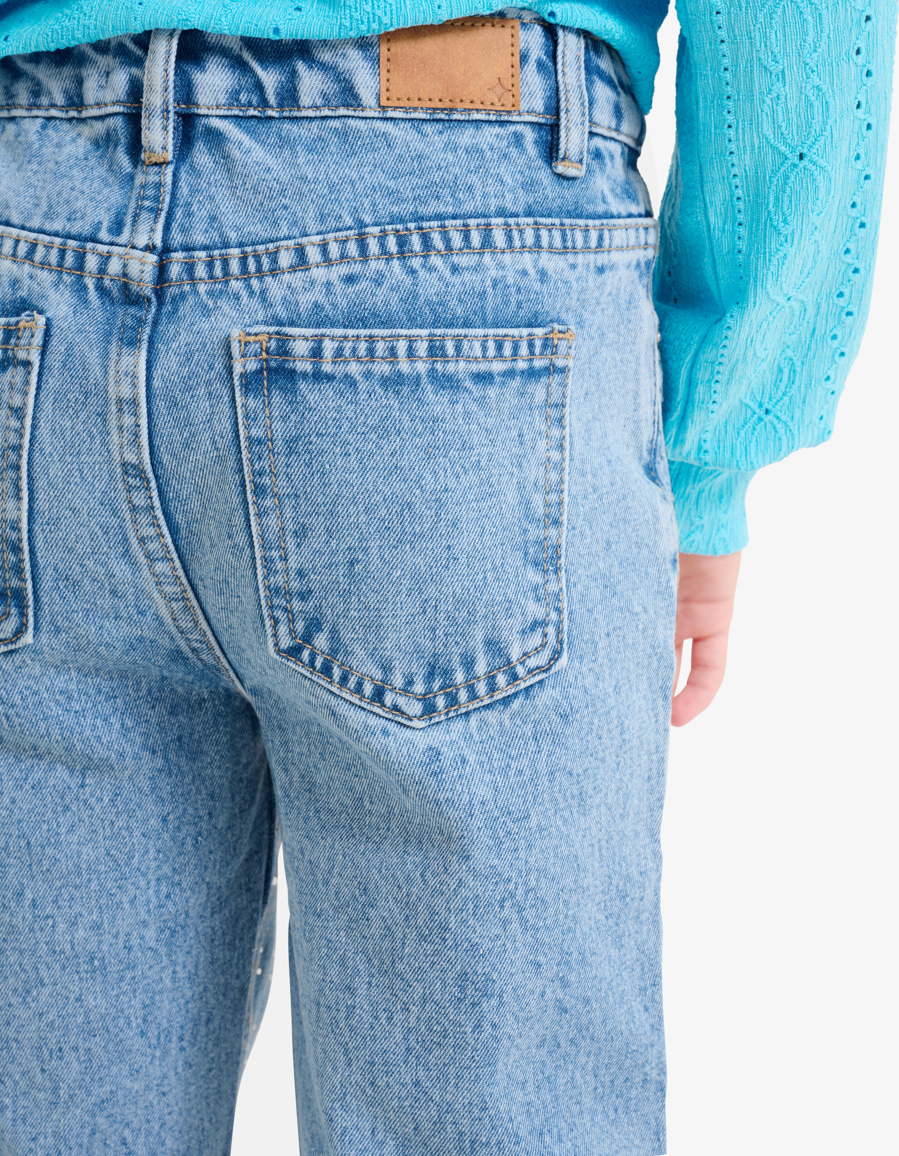Strass Wide Leg Jeans Mediumstone SHOEBY GIRLS
