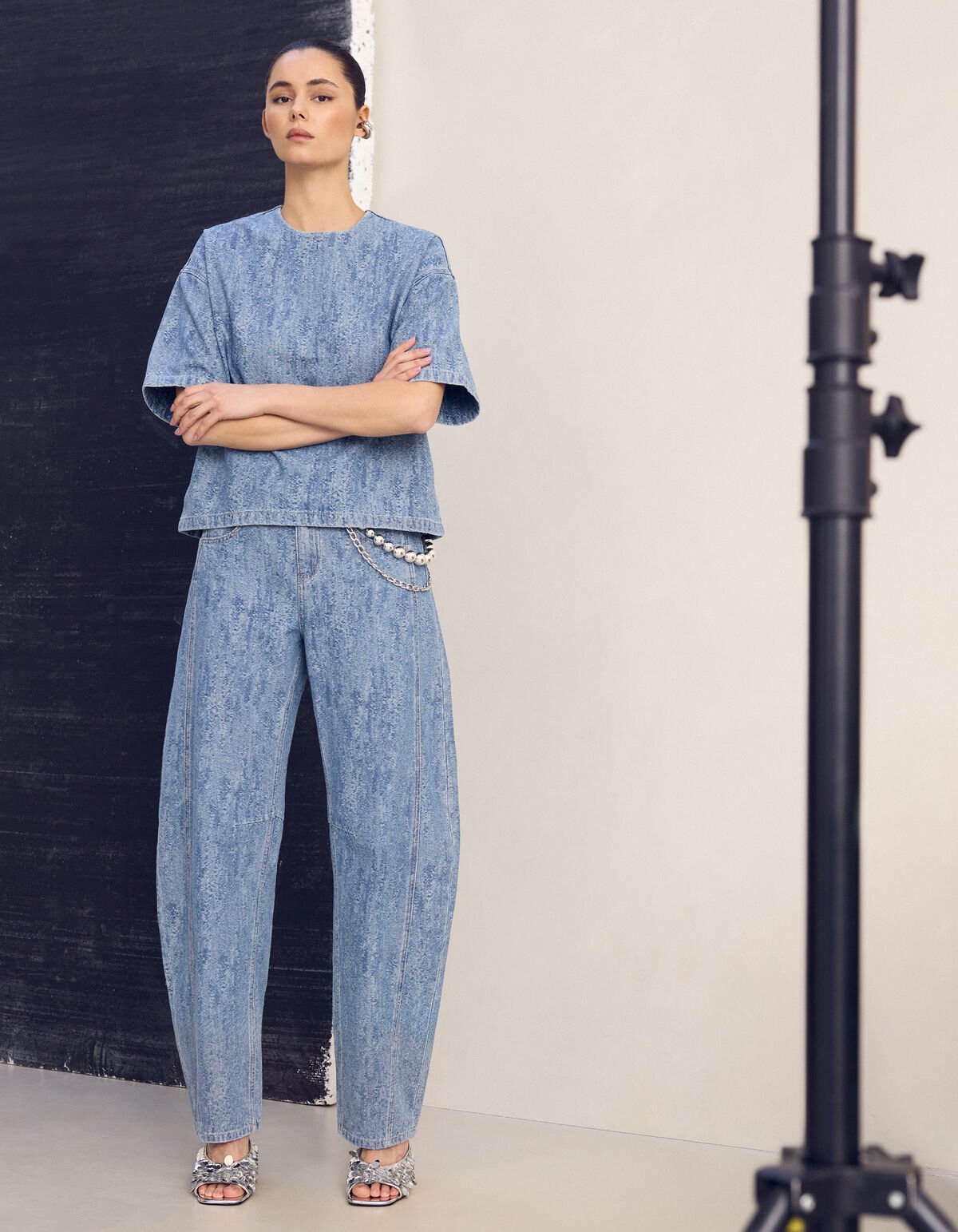 Jacquard Barrel Fit Jeans Blauw SHOEBY WOMEN