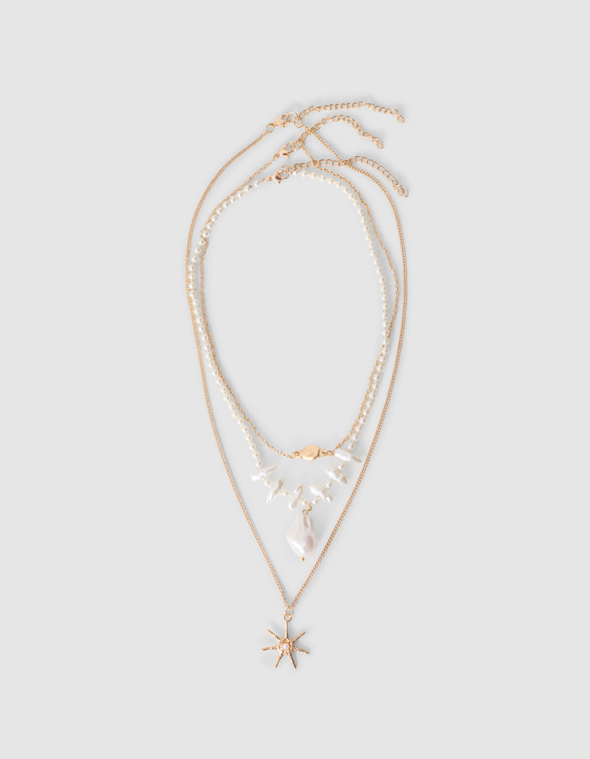 Triple Charm Ketting Gebroken Wit SHOEBY ACCESSOIRES