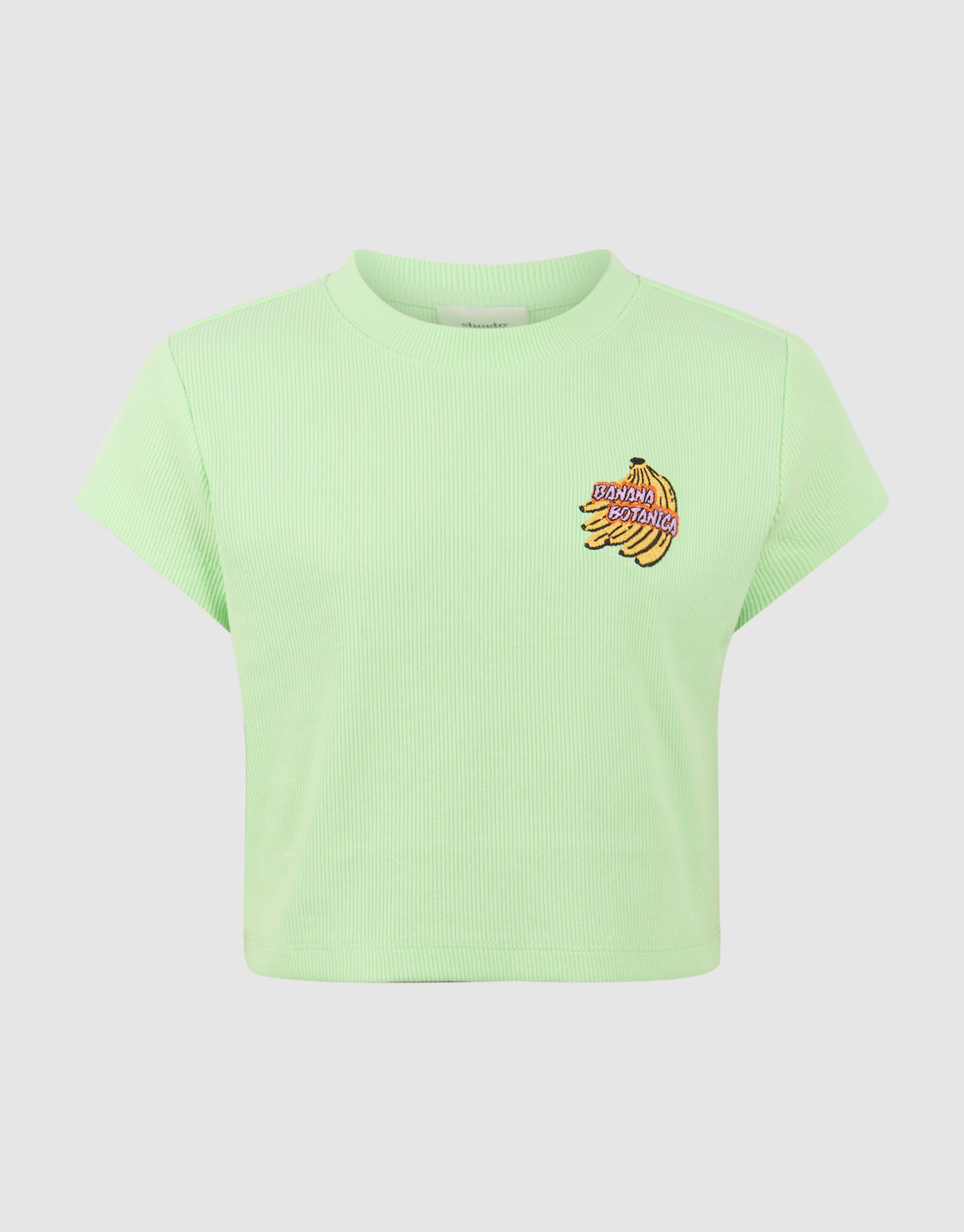 Rib Banana Crop Top Lichtgroen SHOEBY GIRLS