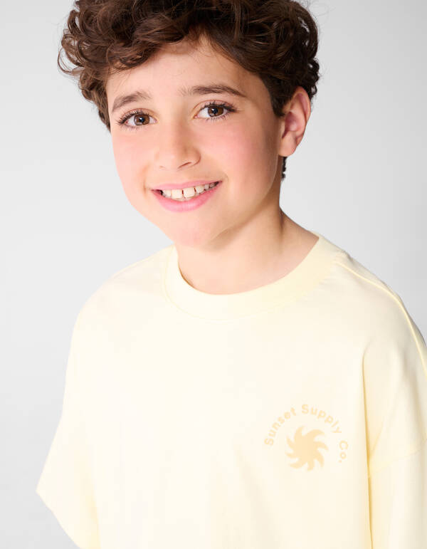 Sunset Artwork T-shirt Lichtgeel SHOEBY BOYS
