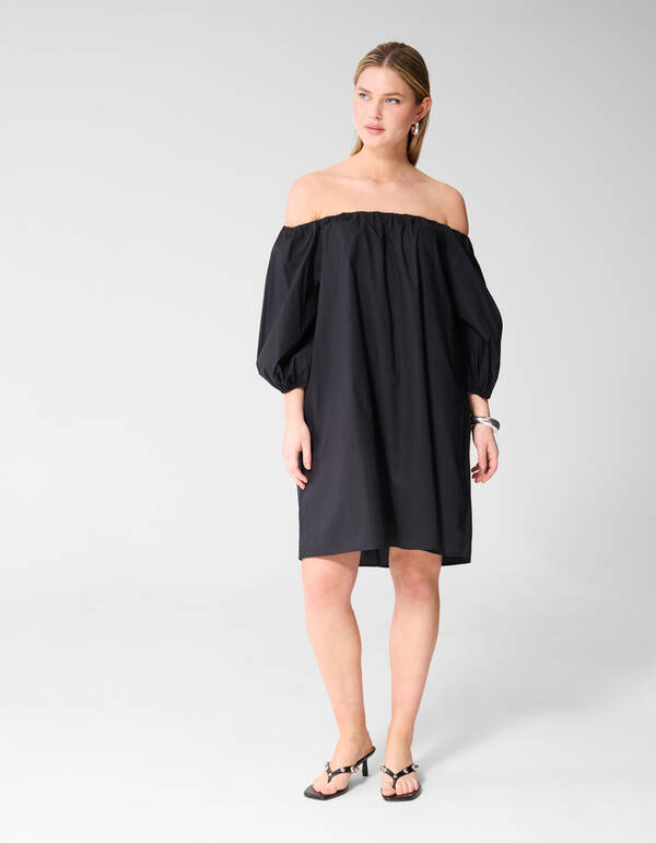 Off Shoulder Mini Jurk Zwart SHOEBY WOMEN