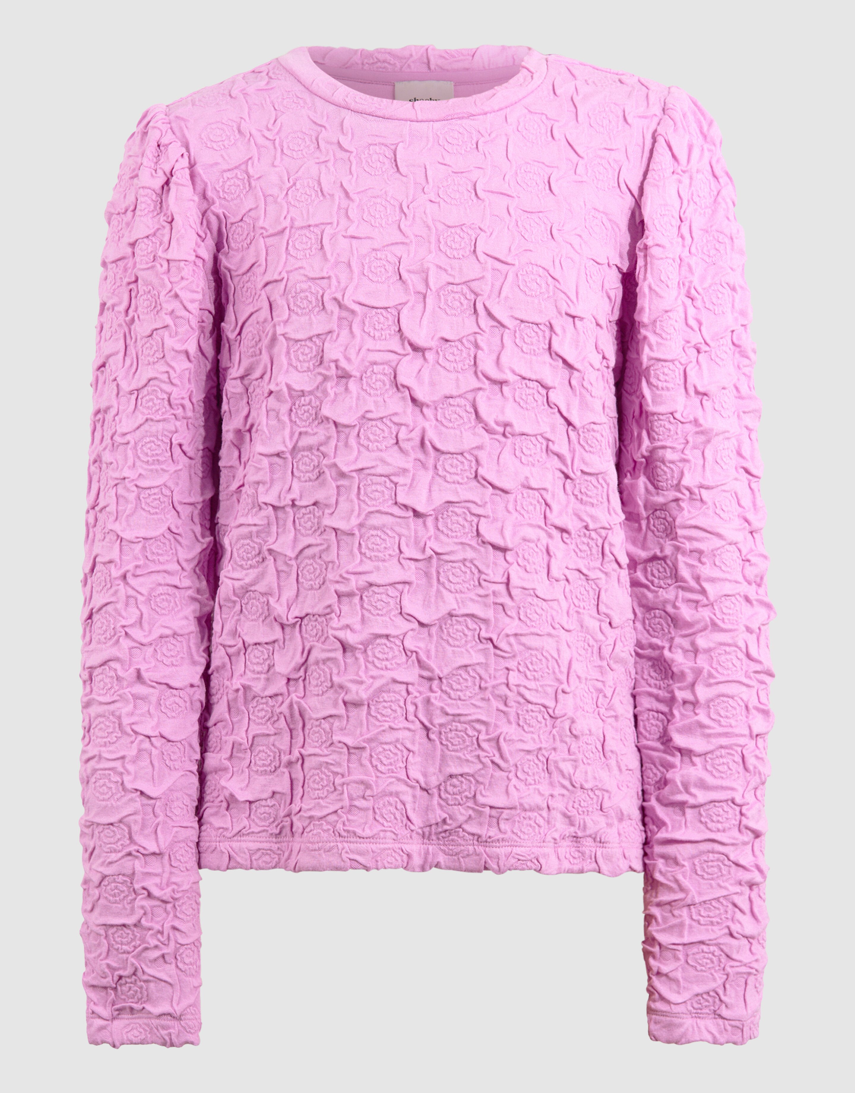 Flower Structuur Longsleeve Top Roze SHOEBY GIRLS