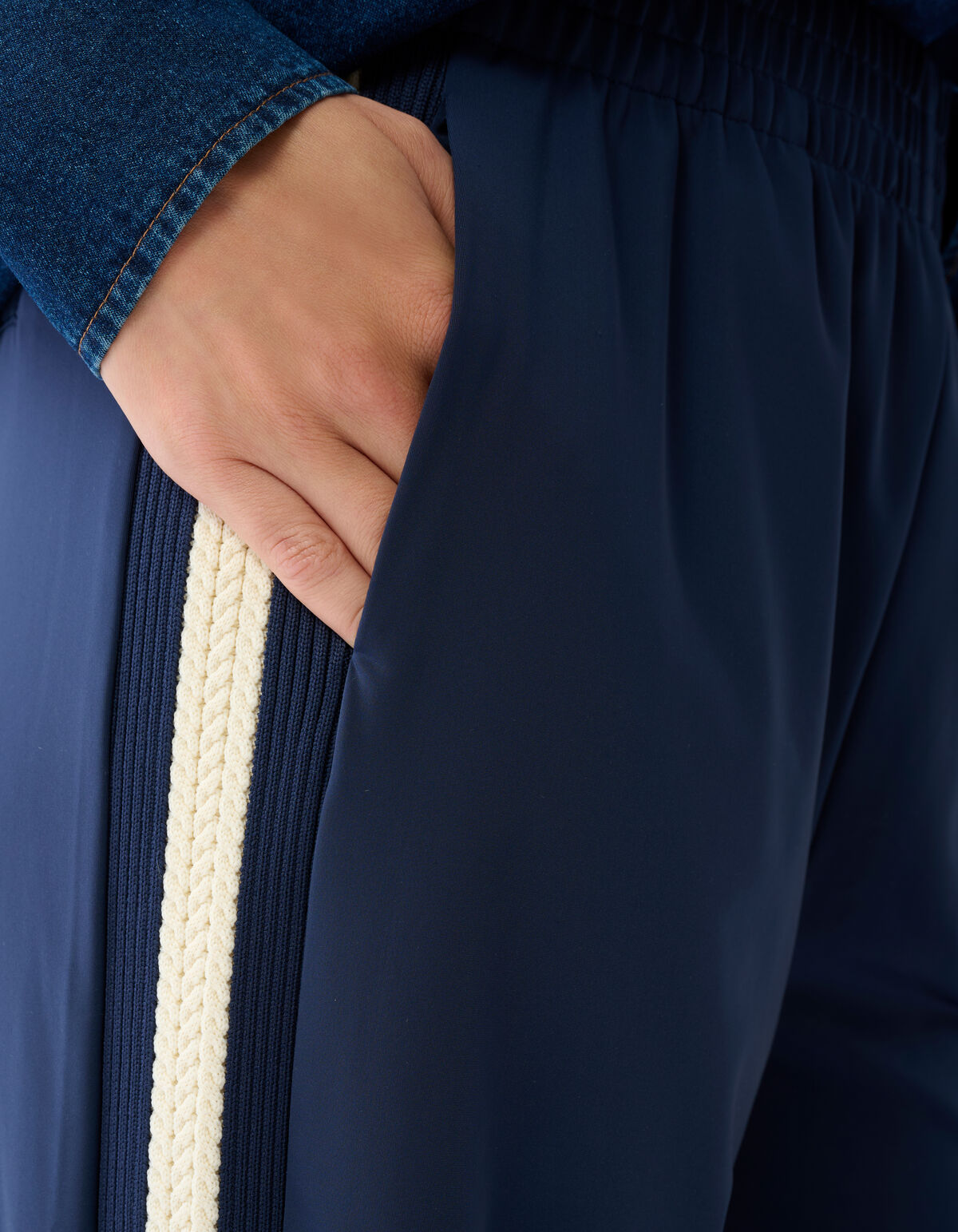 Travel Tape Wide Leg Broek Donkerblauw SHOEBY WOMEN