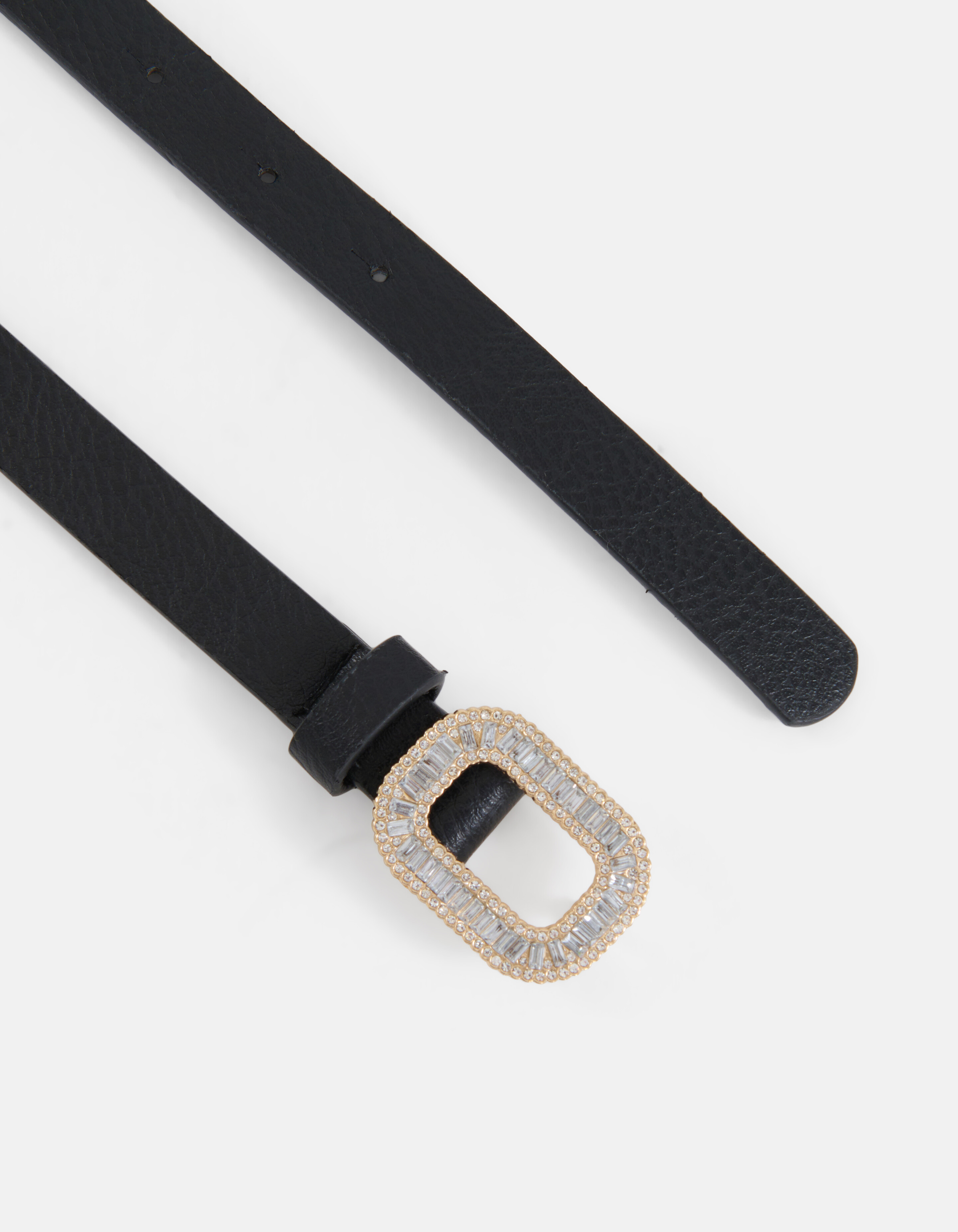 Strass Buckle Riem Zwart SHOEBY ACCESSOIRES