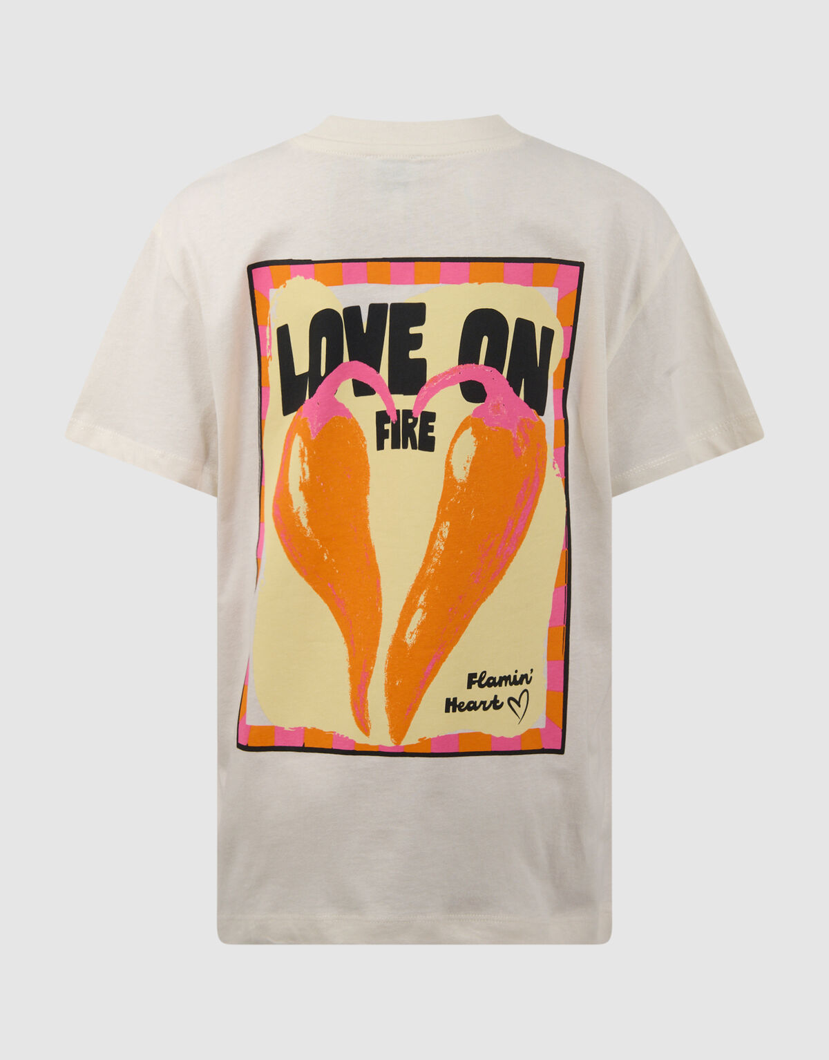 Flamin Artwork T-shirt Gebroken Wit SHOEBY GIRLS