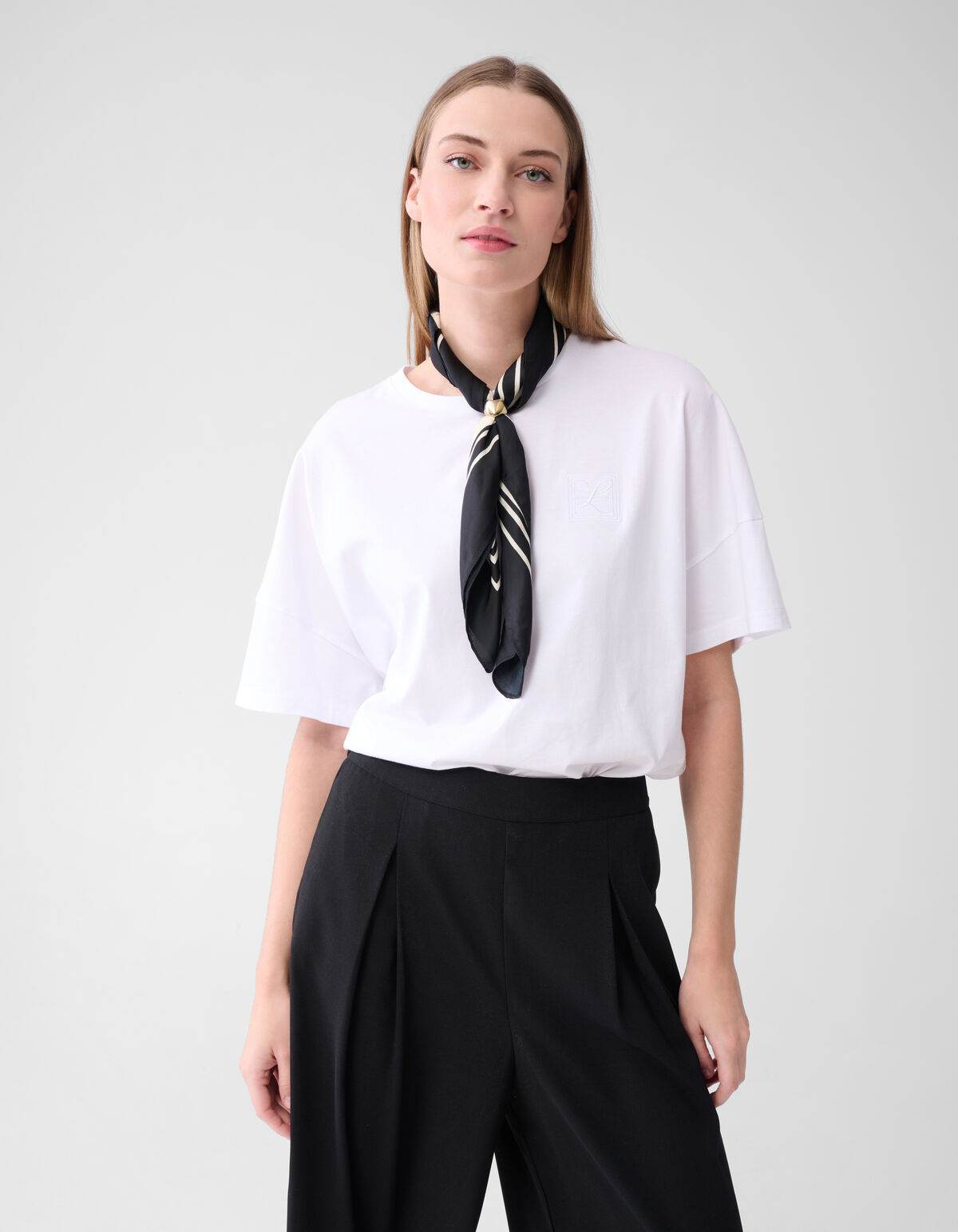 Printed Sjaal Zwart/Wit By Lonneke SHOEBY ACCESSOIRES