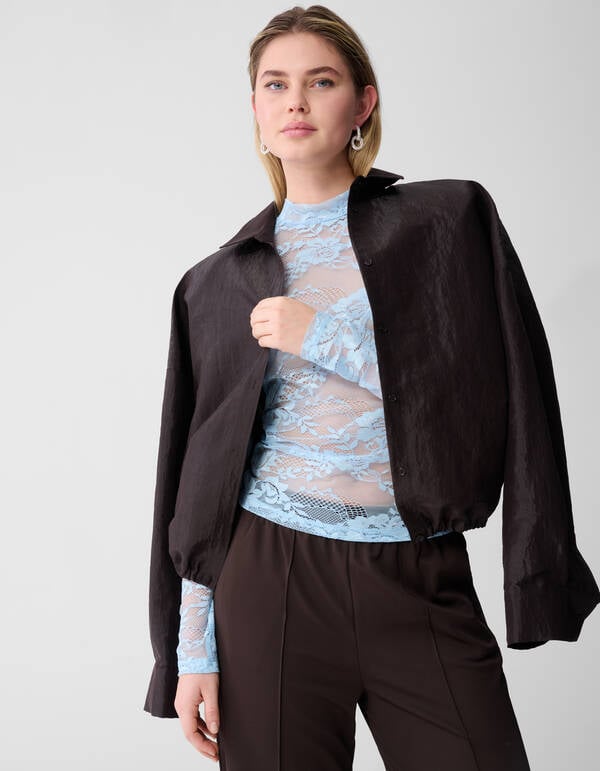 Flower Kanten Top Lichtblauw SHOEBY WOMEN