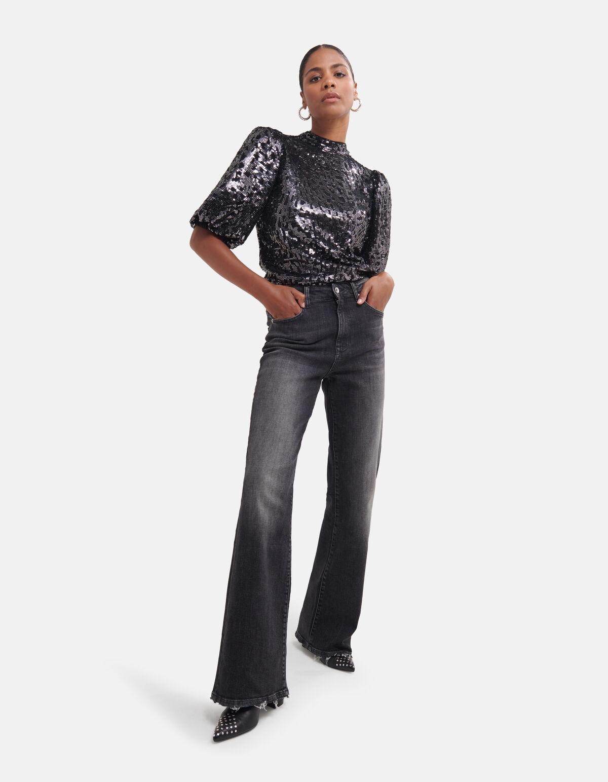 Wide Leg Jeans Donkergrijs By Fred SHOEBY WOMEN