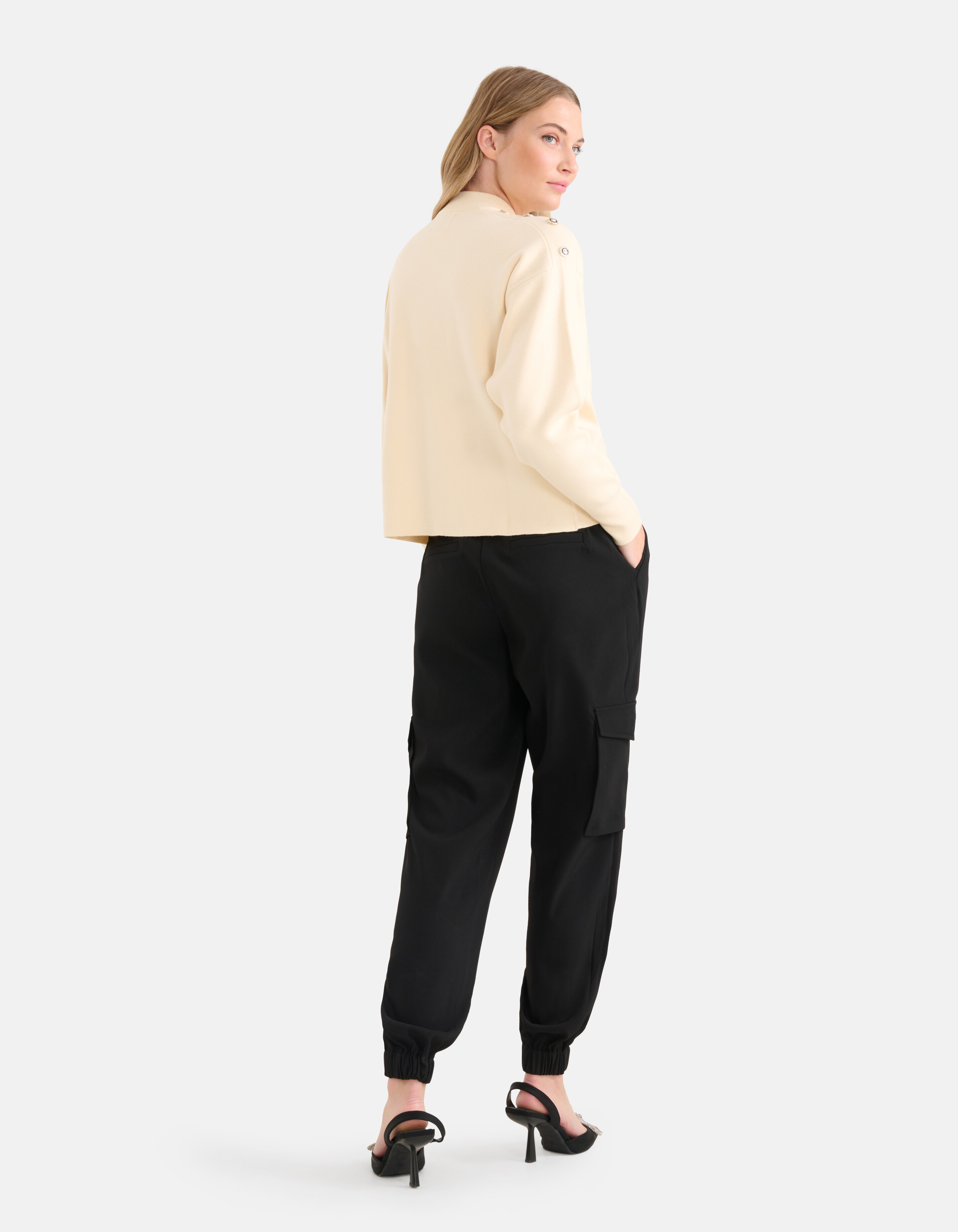 Gebreide Knopen Trui Gebroken Wit SHOEBY WOMEN