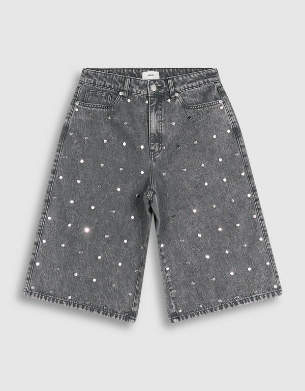 Studded Denim Jort Grijs SHOEBY WOMEN