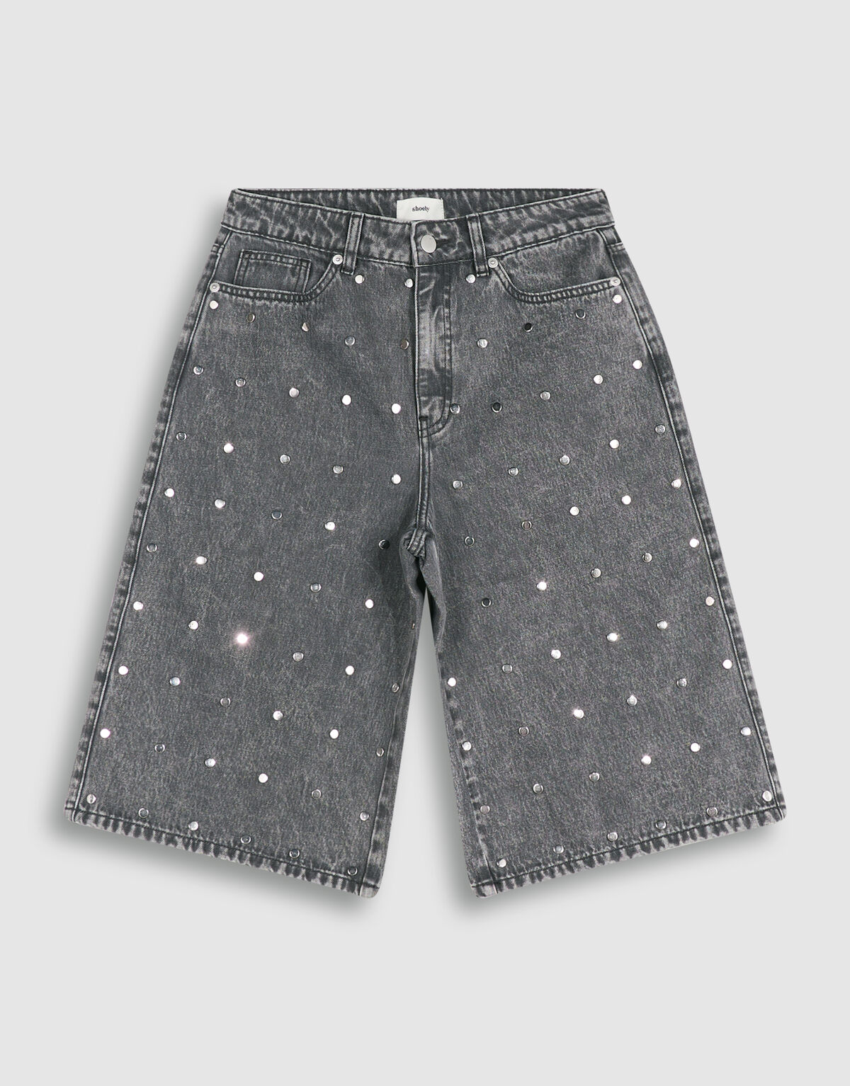 Studded Denim Jort Grijs SHOEBY WOMEN