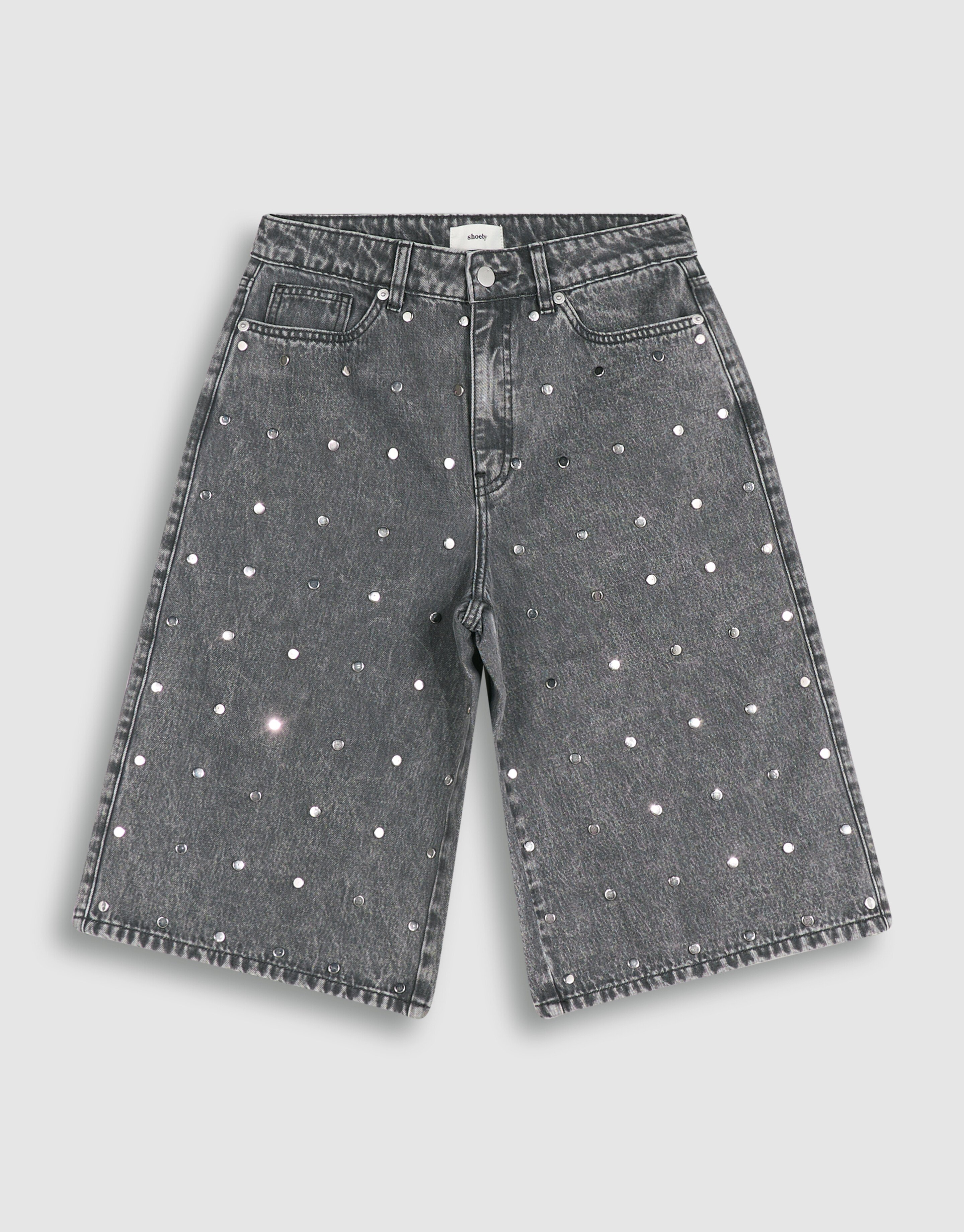 Studded Denim Jort Grijs SHOEBY WOMEN