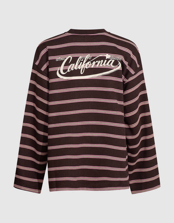 Oversized Gestreepte Sweater Bruin SHOEBY GIRLS
