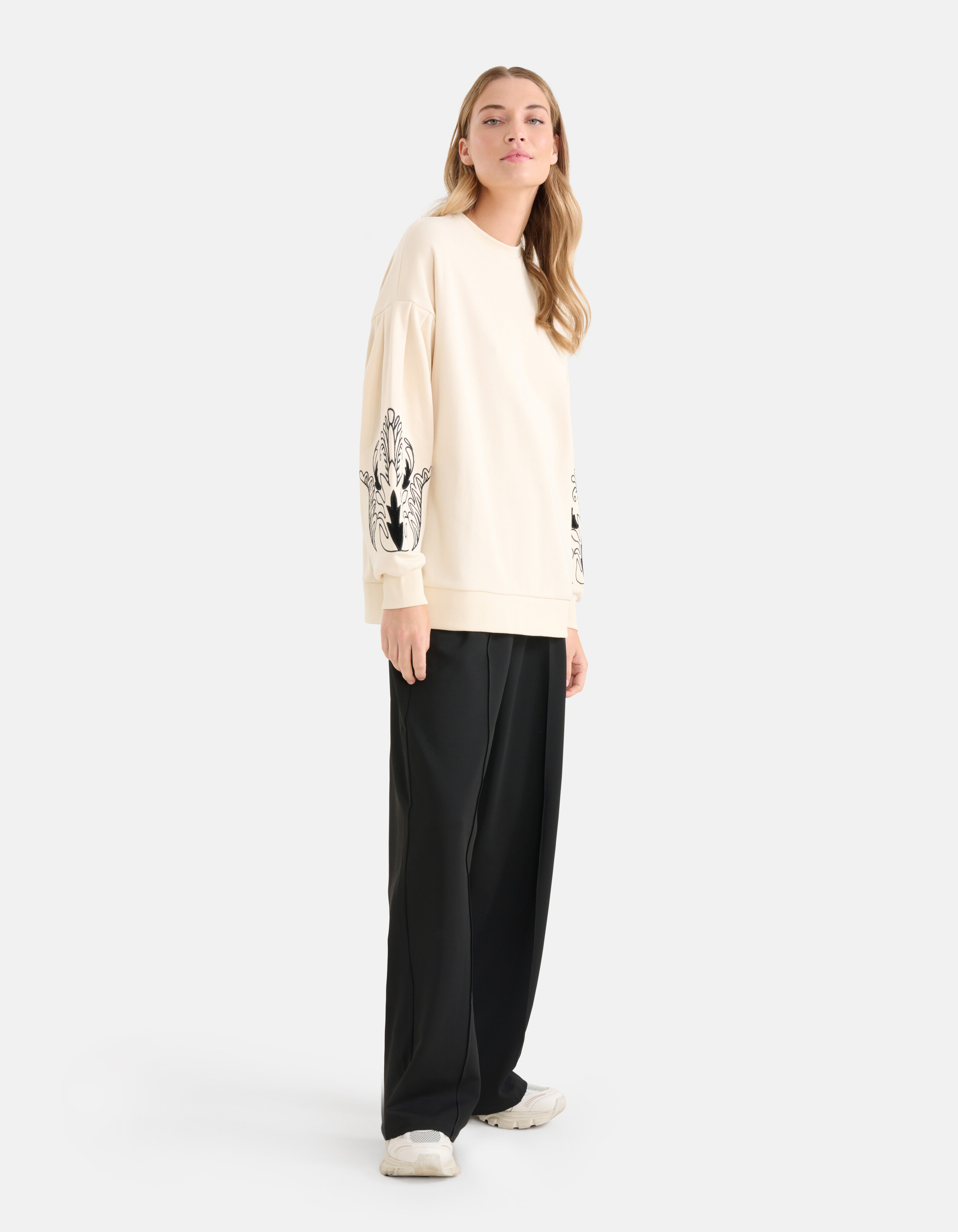 Embroidery Sweater Gebroken Wit SHOEBY WOMEN