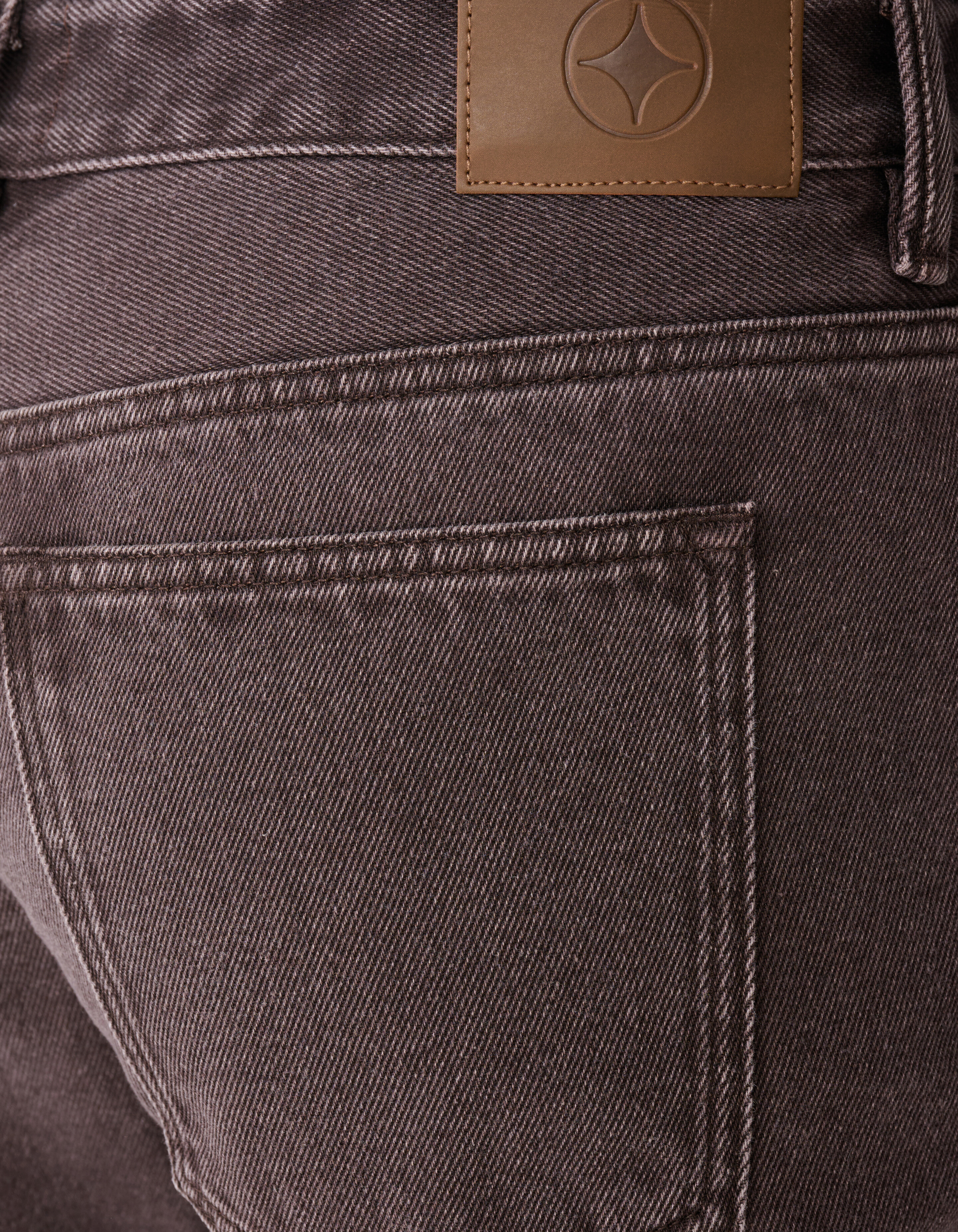 Straight Fit Broek Washed Donkerbruin SHOEBY MEN