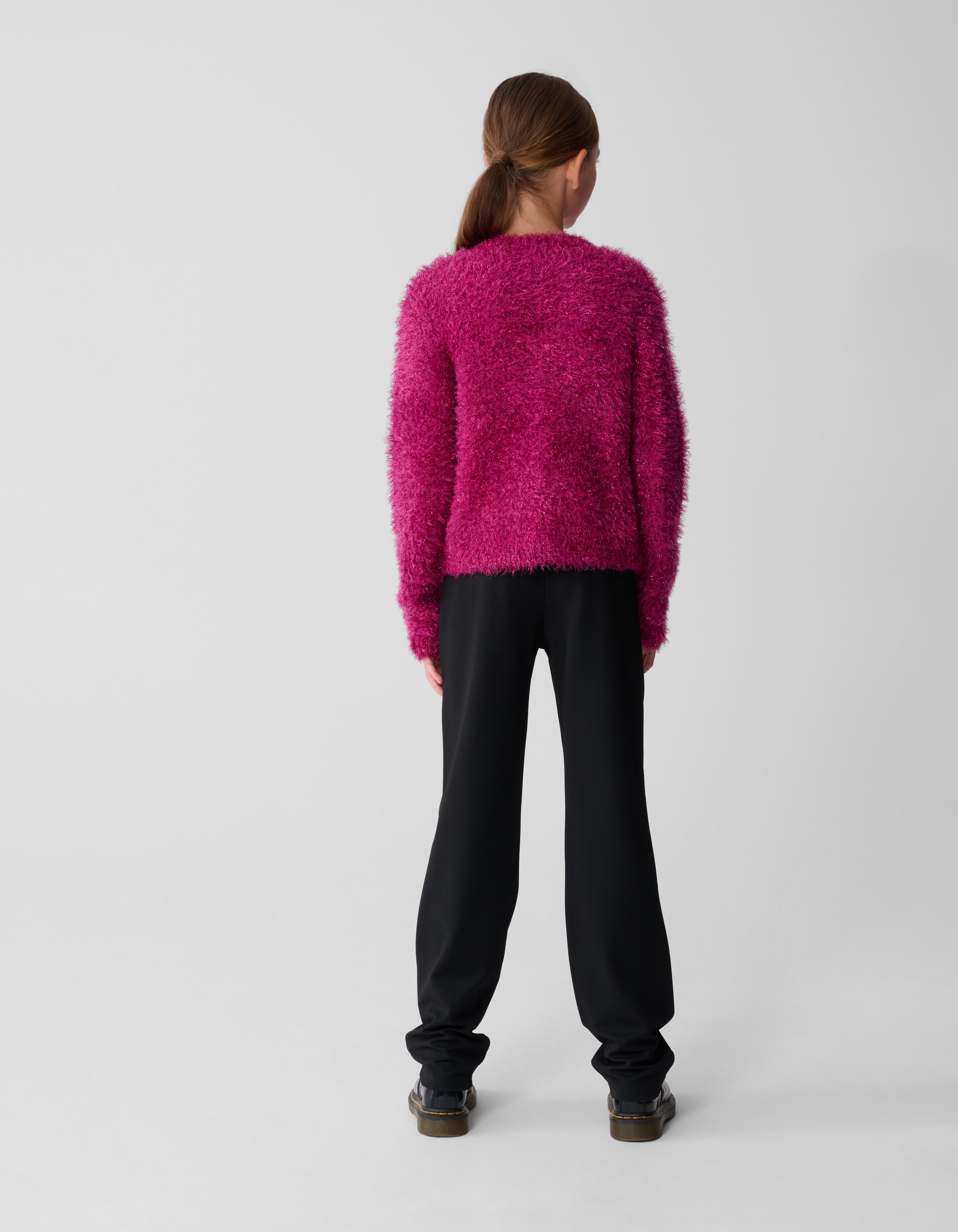 Fluffy Glitter Vest Donkerroze SHOEBY GIRLS