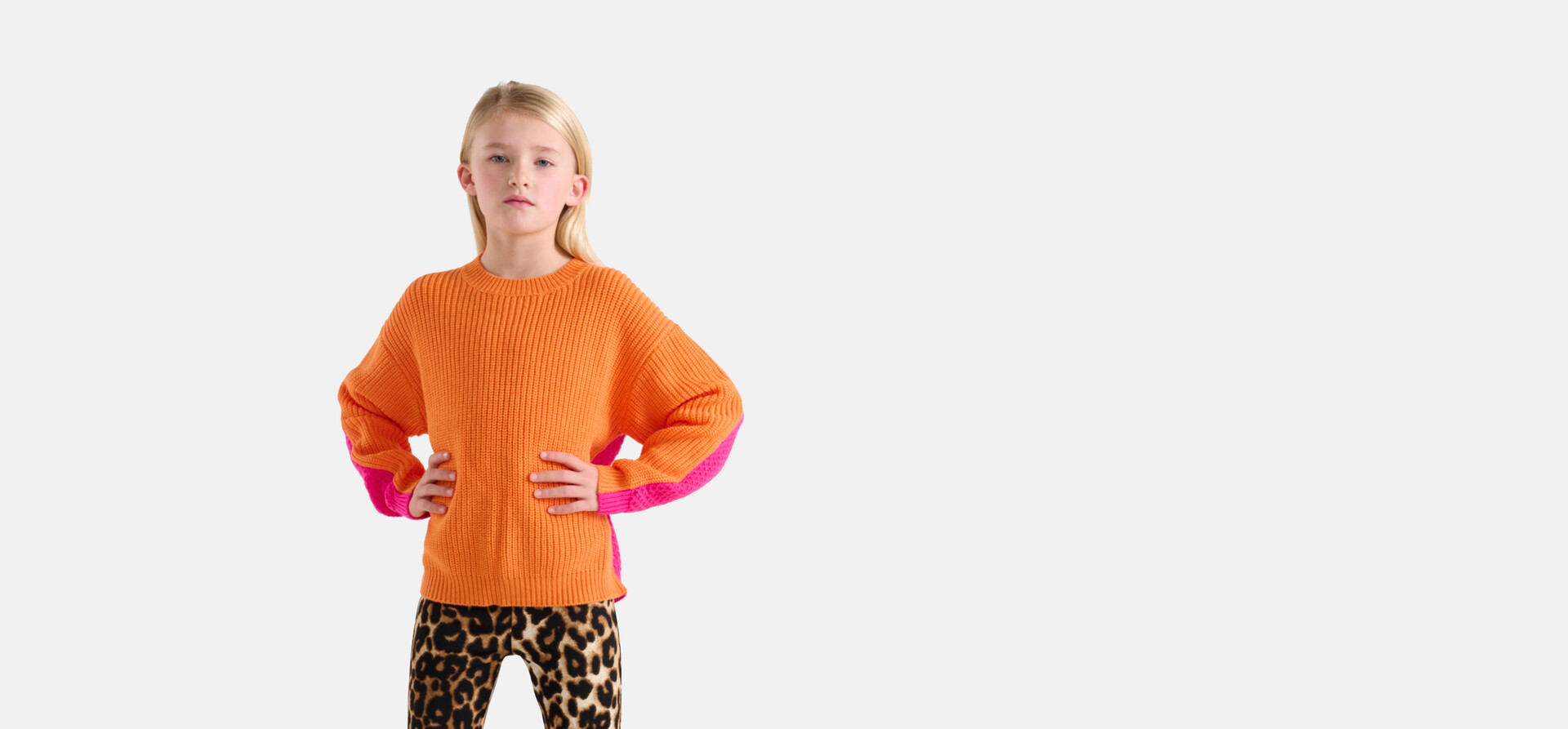Colorblock Trui Oranje SHOEBY GIRLS
