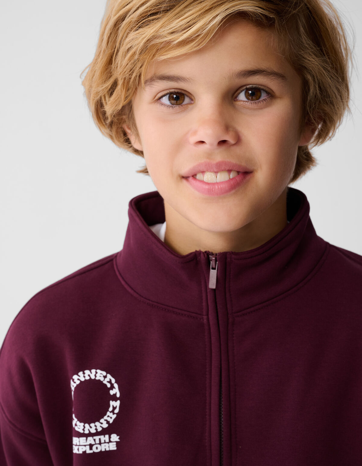 Half Zip Sweater Donkerrood SHOEBY BOYS