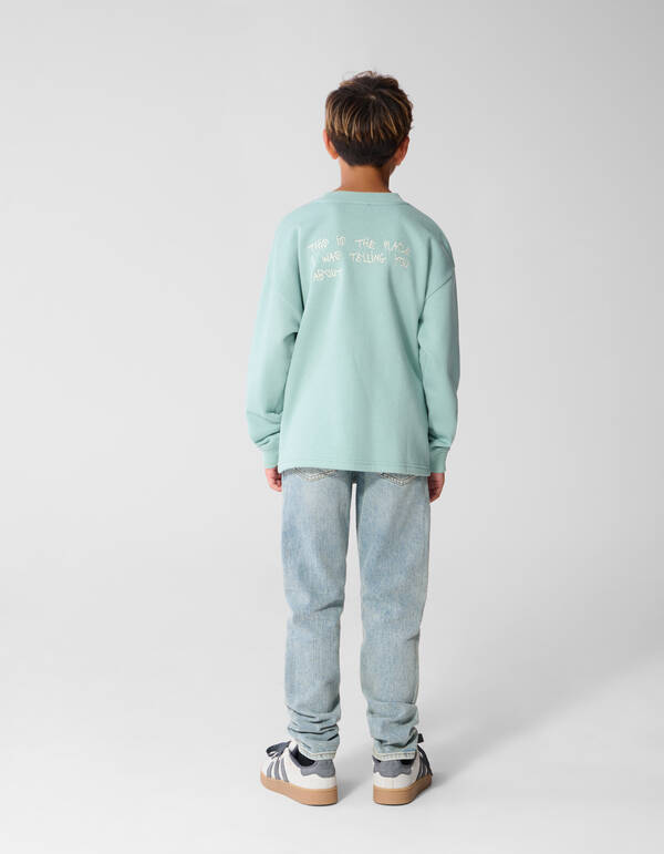 Oversized Artwork Sweater Lichtgroen SHOEBY BOYS