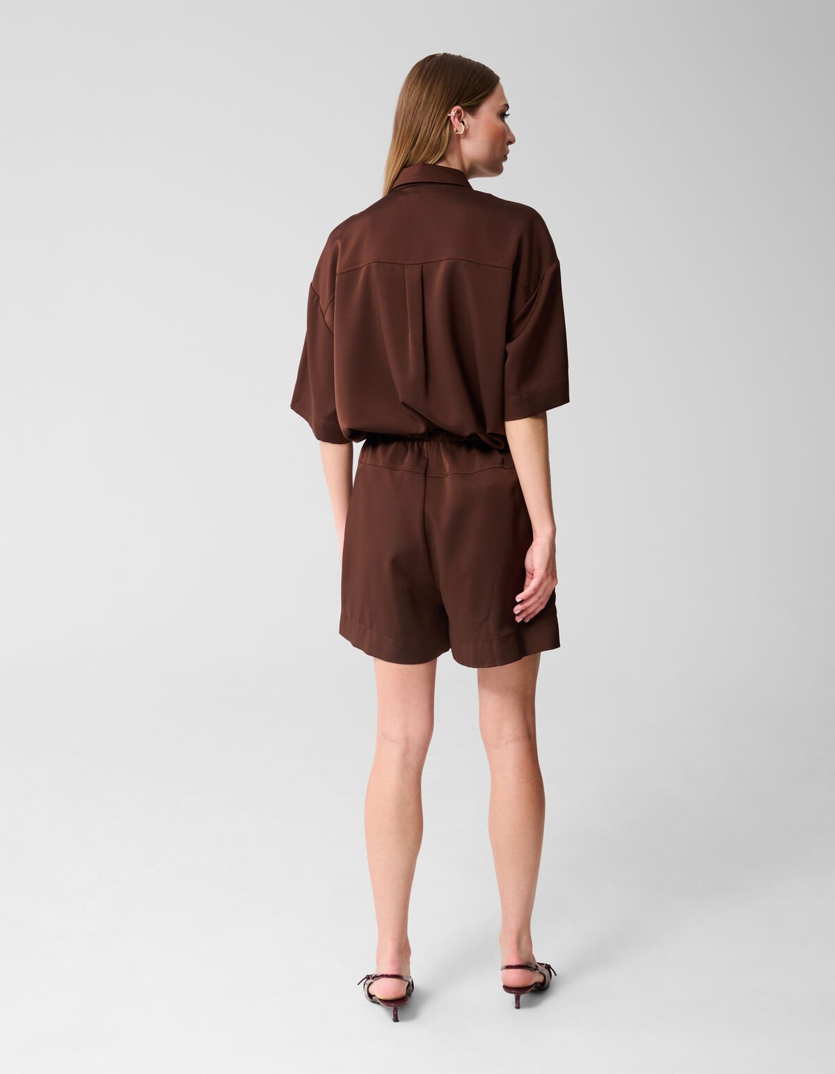 Oversized Blouse Donkerbruin SHOEBY WOMEN